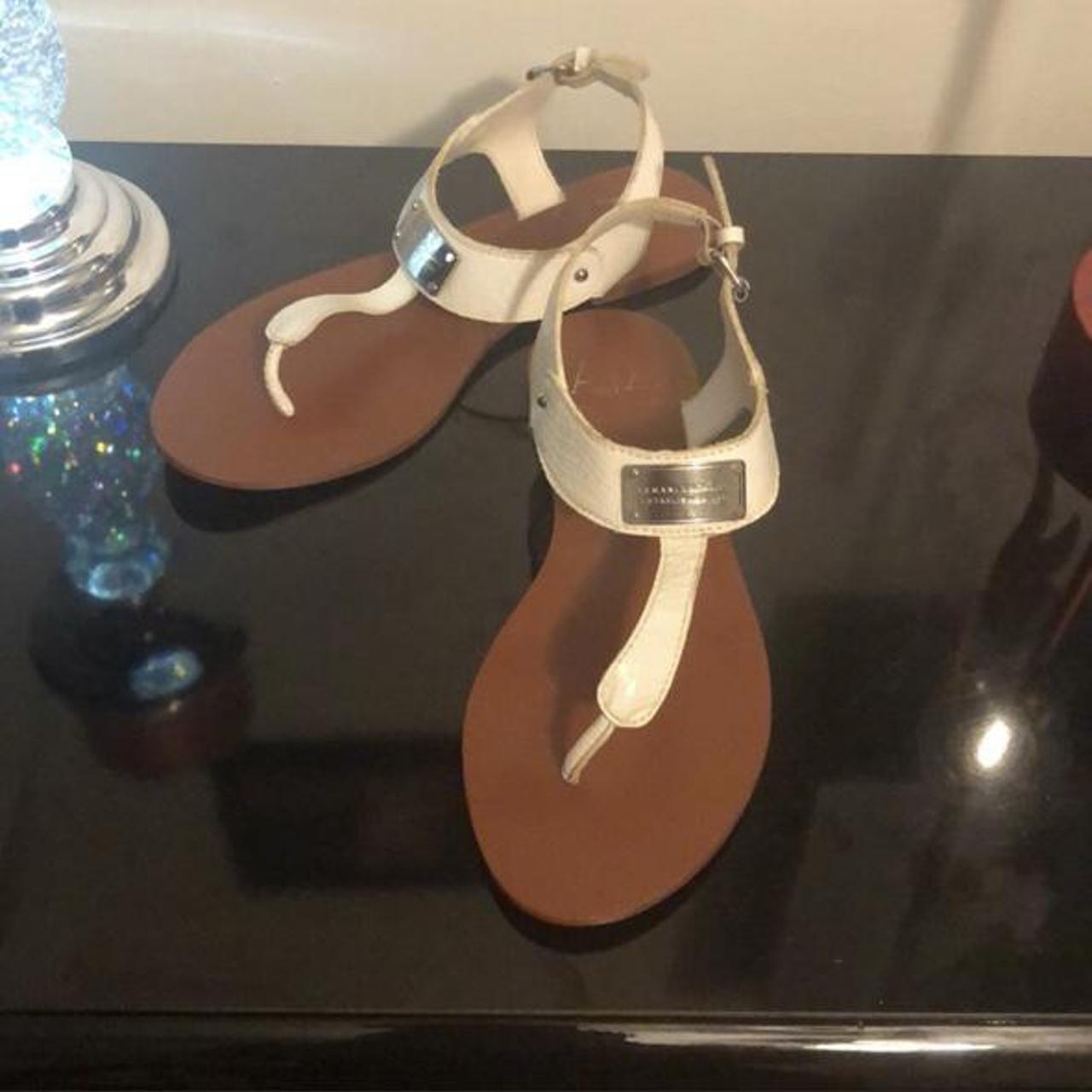 Armani Women's Tan and White Sandals