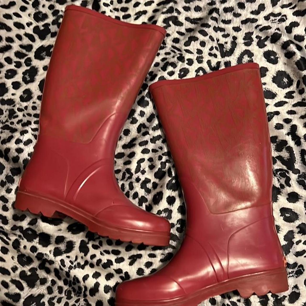 MICHAEL KORS PINK AND TAN RAIN BOOTS. Super cute