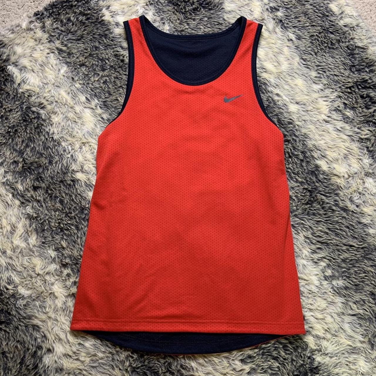 Nike Men's Red and Navy Vest | Depop