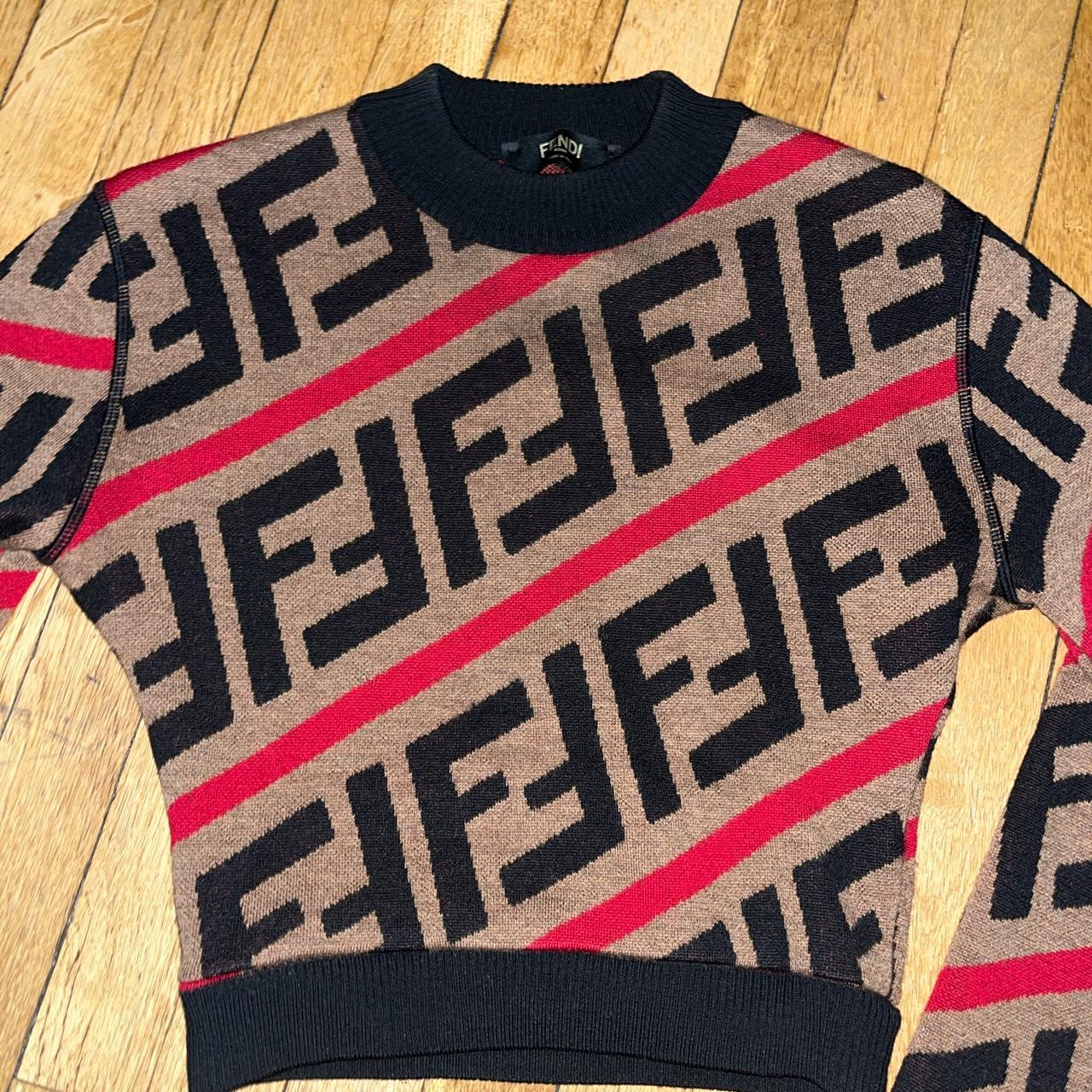 Fendi Women's Black and Red Hoodie | Depop