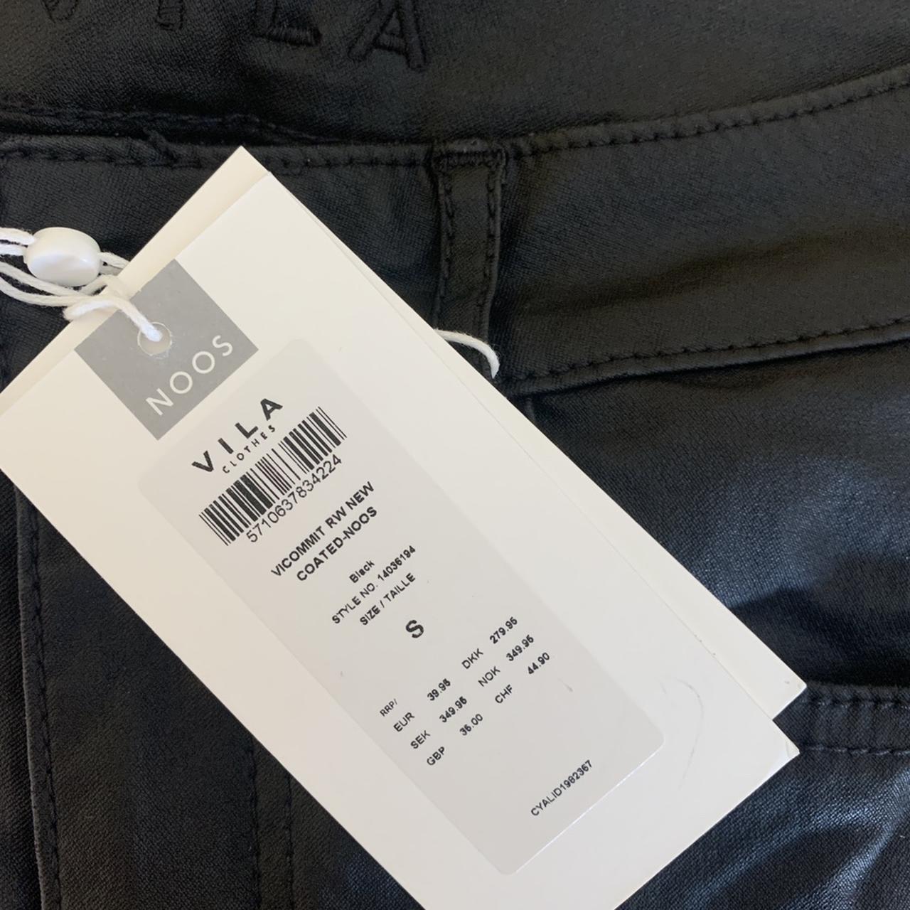 Skinny black coated jeans, leather look. A little... Depop