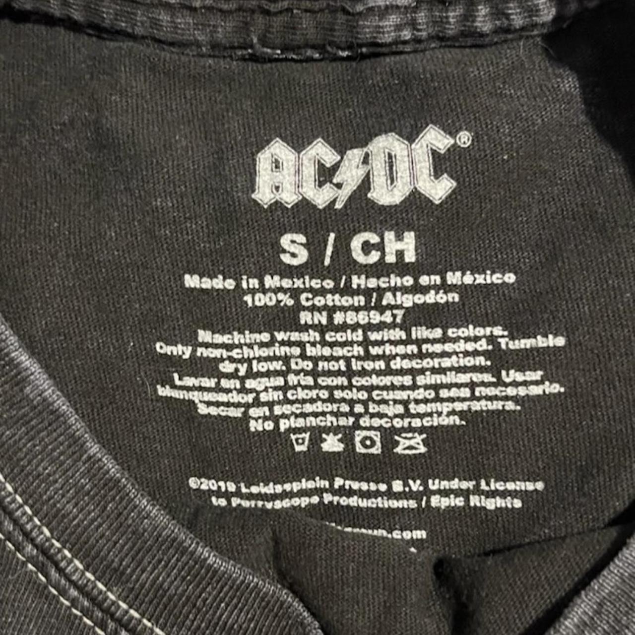 AC/DC Summer Tour 1979 Acid Wash Graphic Crop Top... - Depop