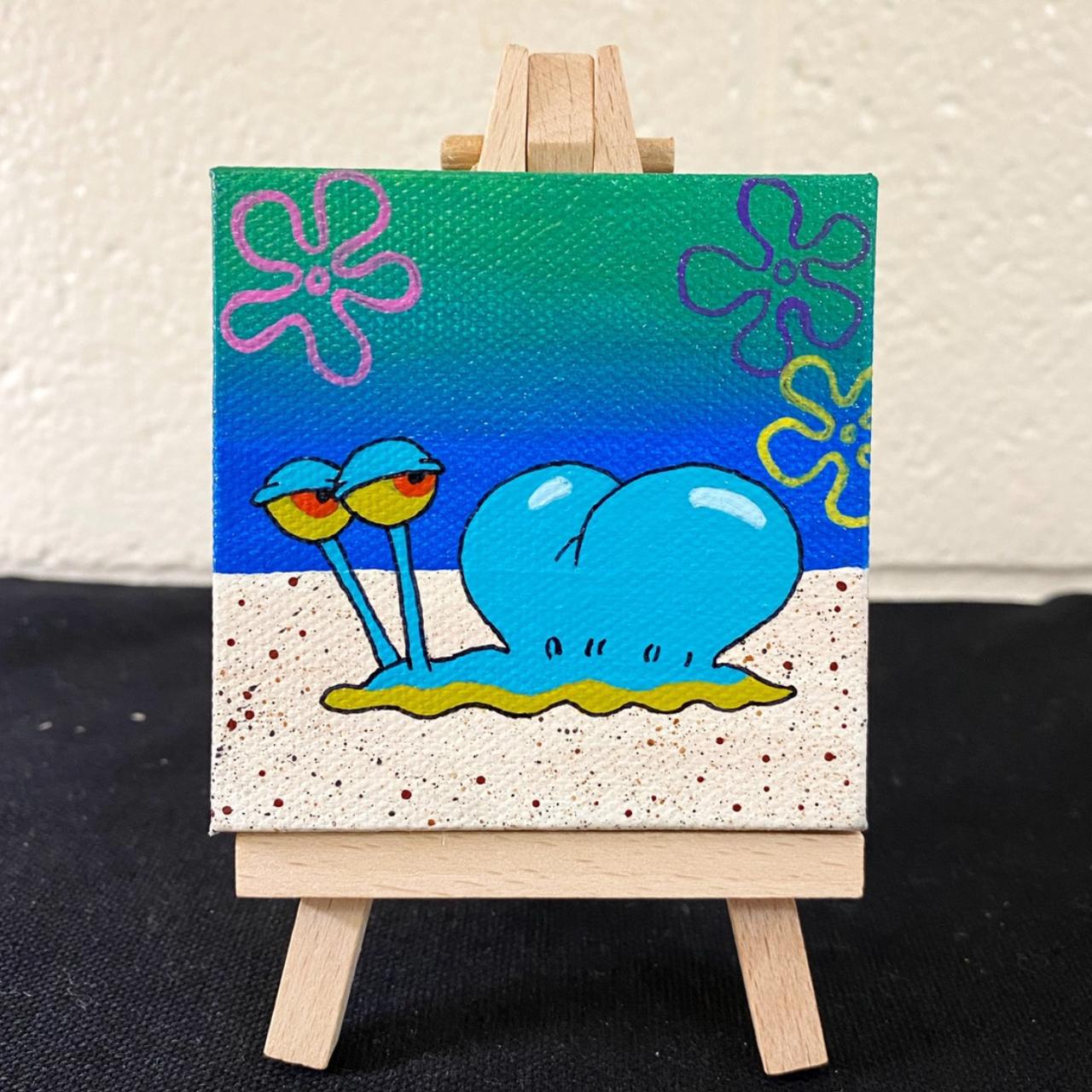 Gary The Snail Painting Spongebob Mini Painting