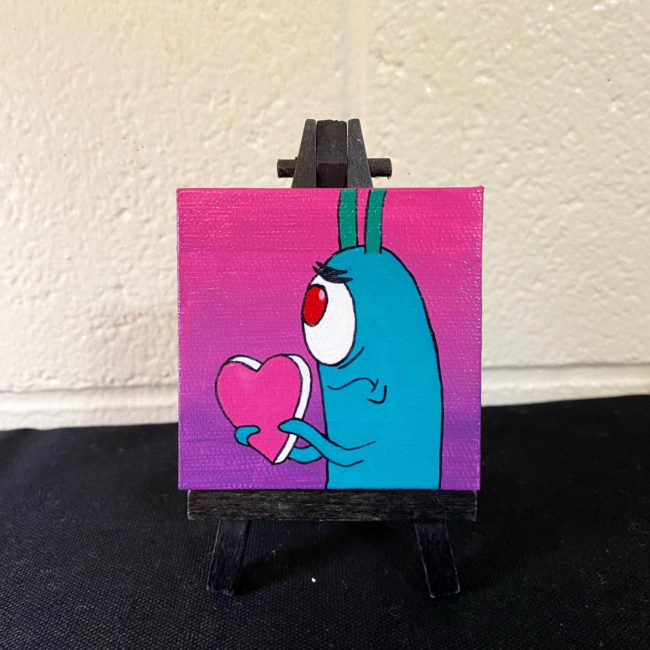 Plankton with Heart Painting, Spongebob Squarepants,... - Depop