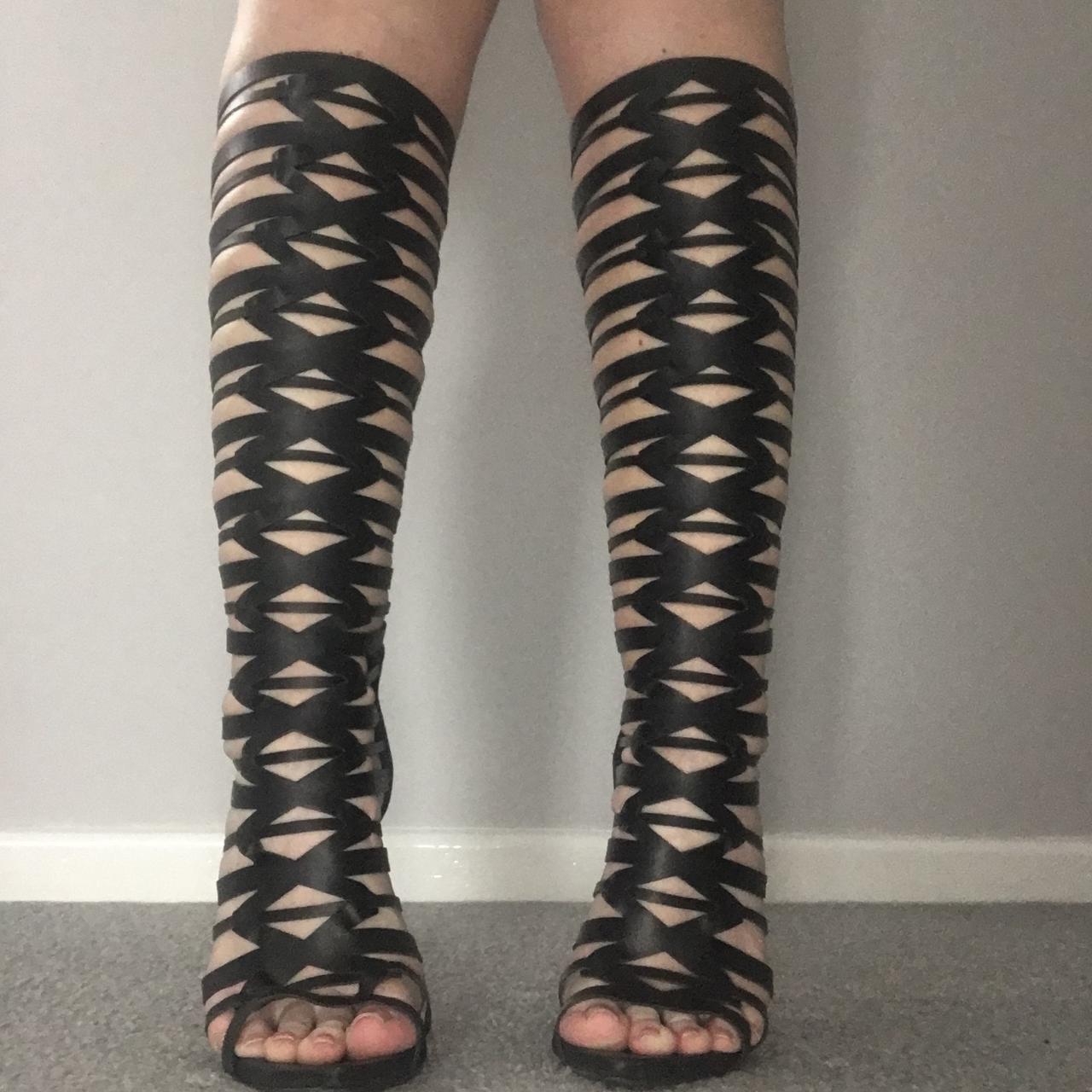 Black gladiator heels from missguided worn Depop