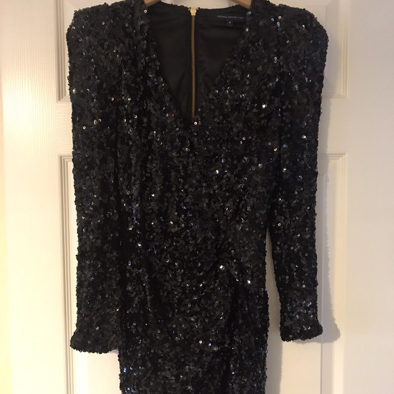 French Connection Black Samantha Sequin Dress. Deep. Depop