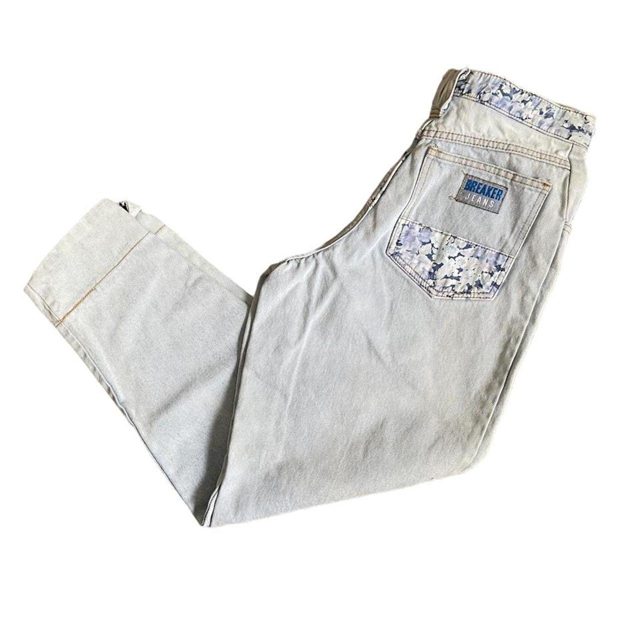 Vintage 80s 90s Breaker Jeans Floral Pattern... Depop