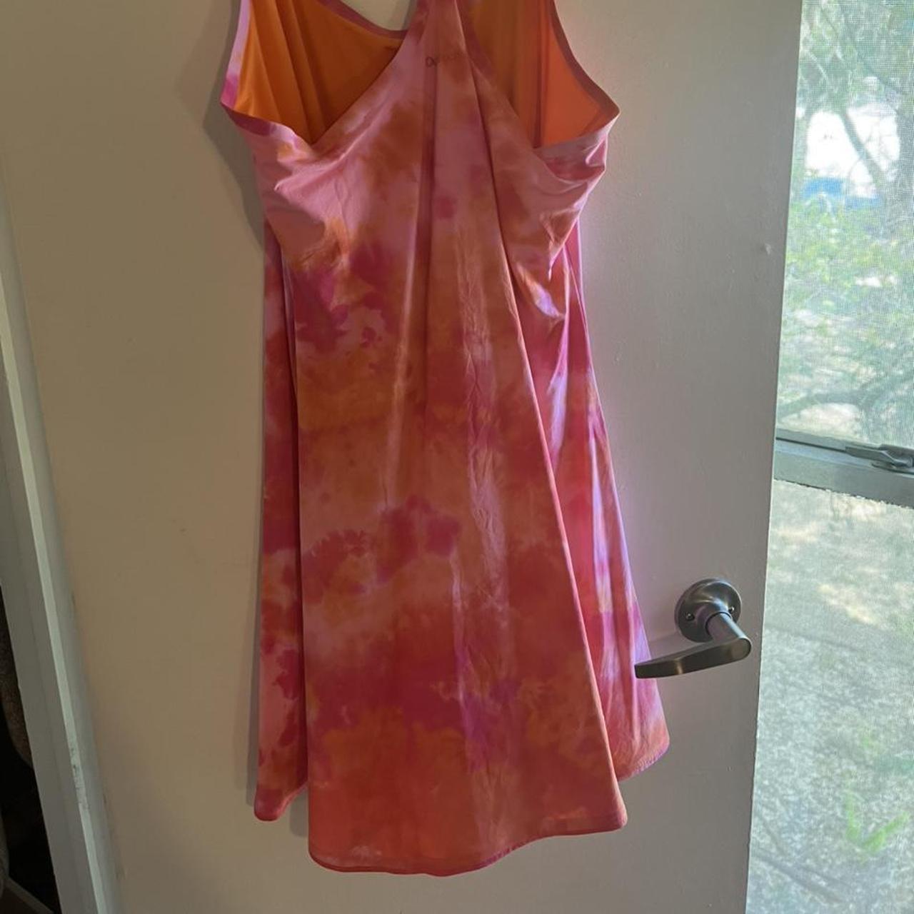 Outdoor Voices The Exercise Dress in Orange Pink Tie