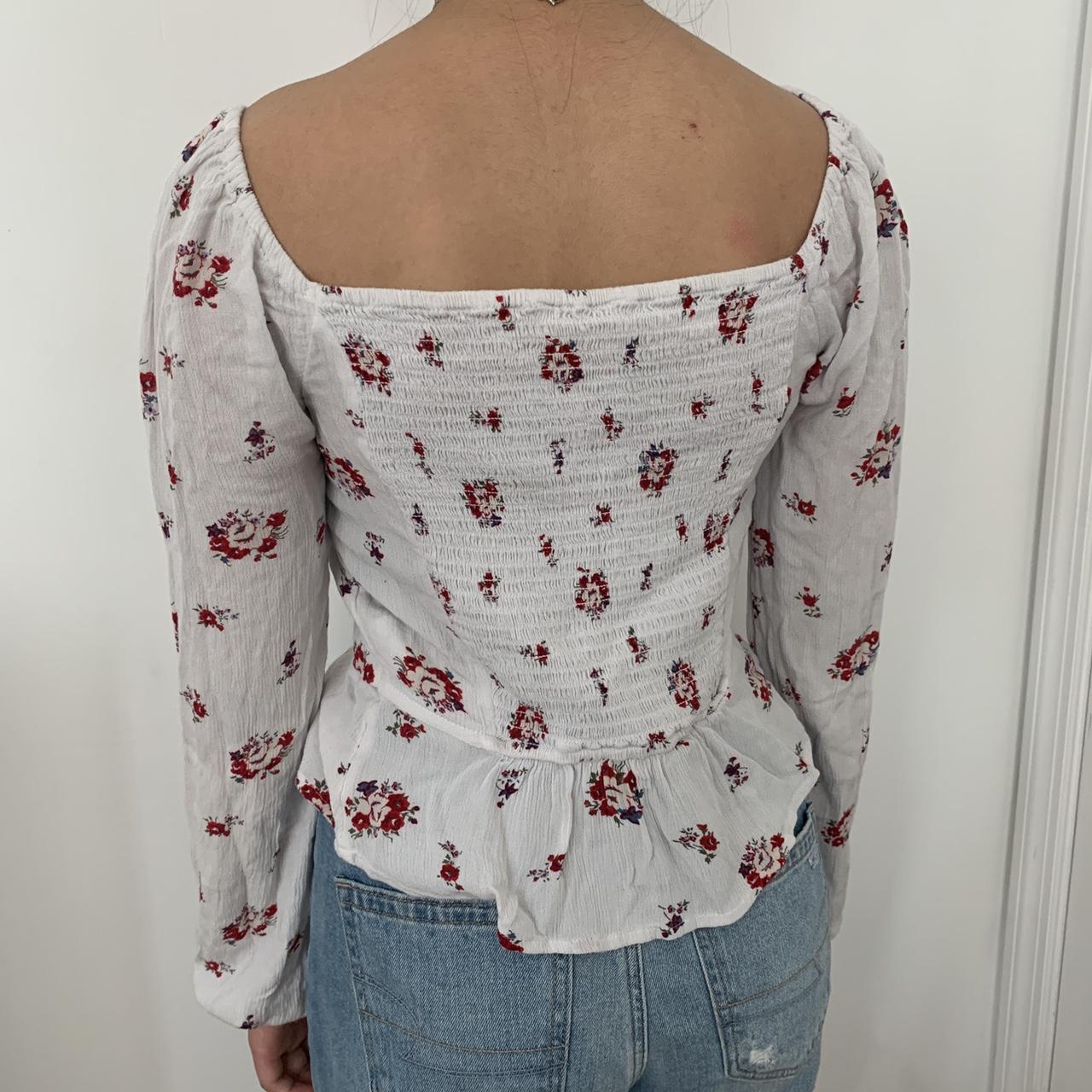 Hollister Square Neck Floral Button Blouse- the... - Depop