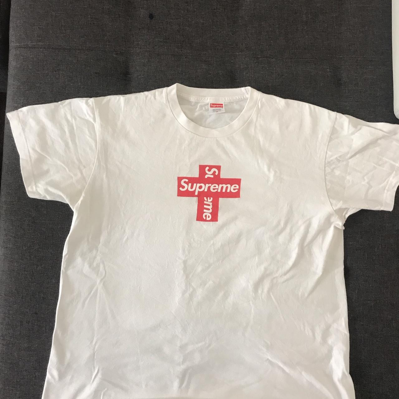 Supreme Cross Box Logo Logo Tee T-shirt M size - Depop