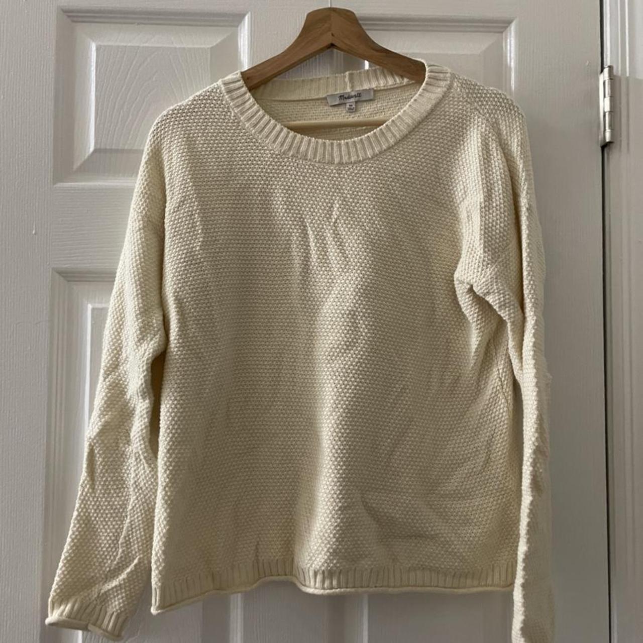 Madewell Waffle Cotton Pullover Sweater- size... - Depop