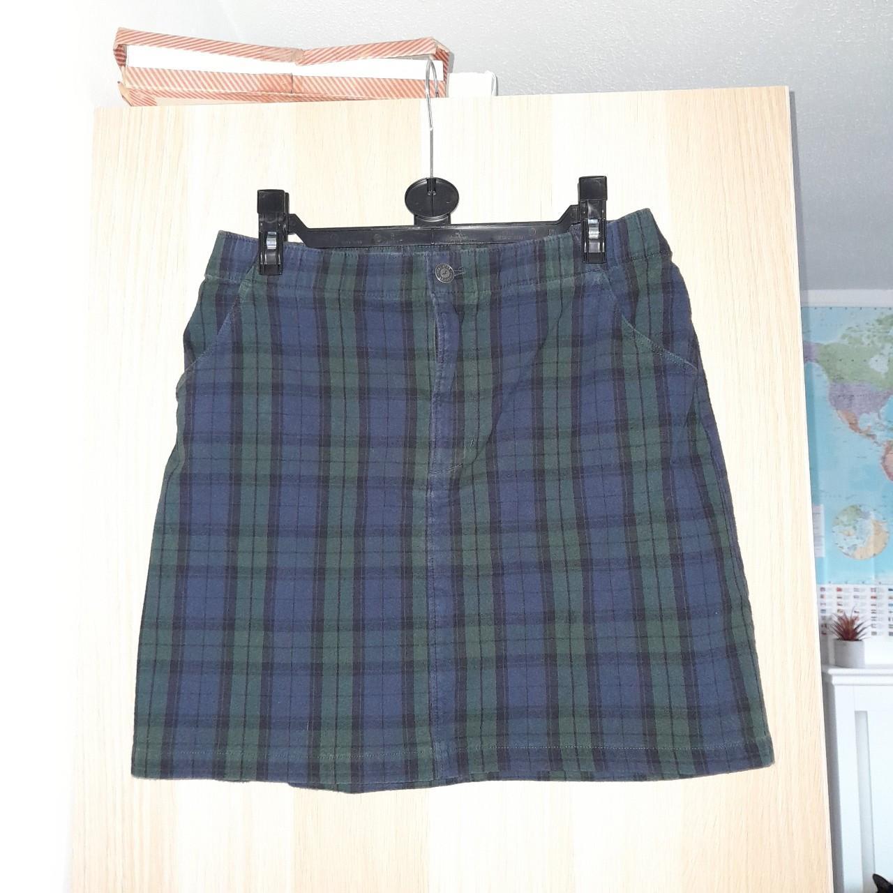 Hollister Green and Black Tartan Plaid Skirt No belt