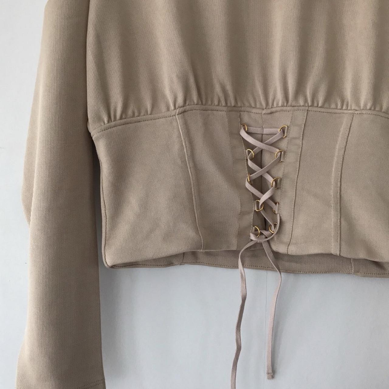 Zara Women's Tan and Cream Corset Depop