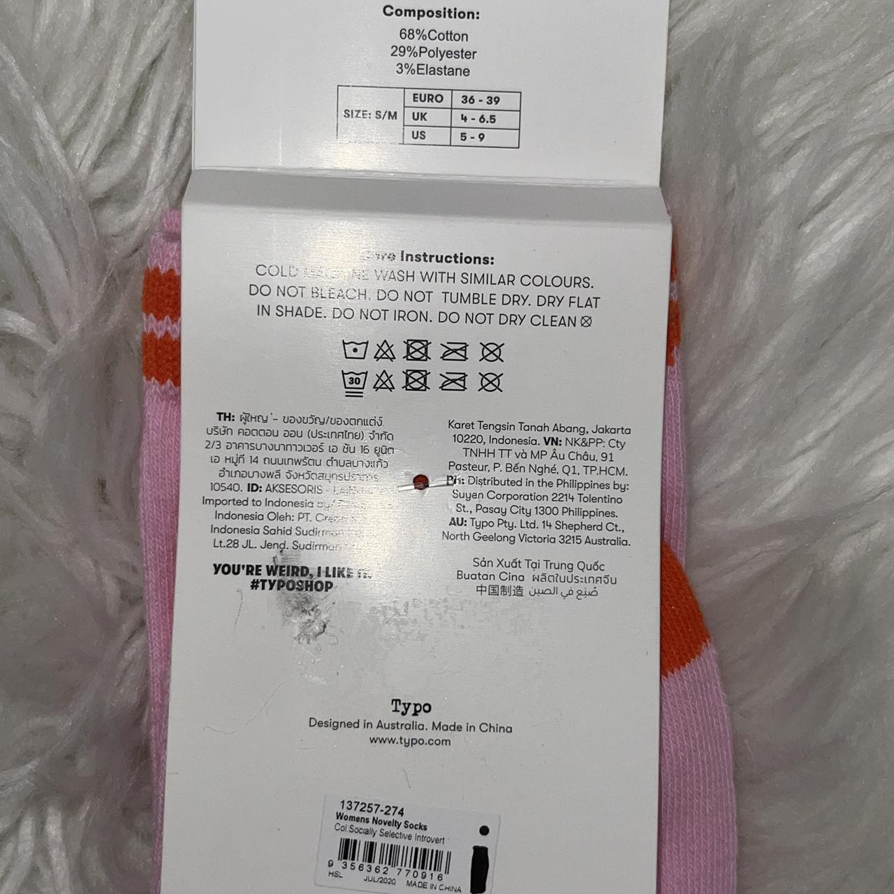 Typo Women's Red and Pink Socks (4)