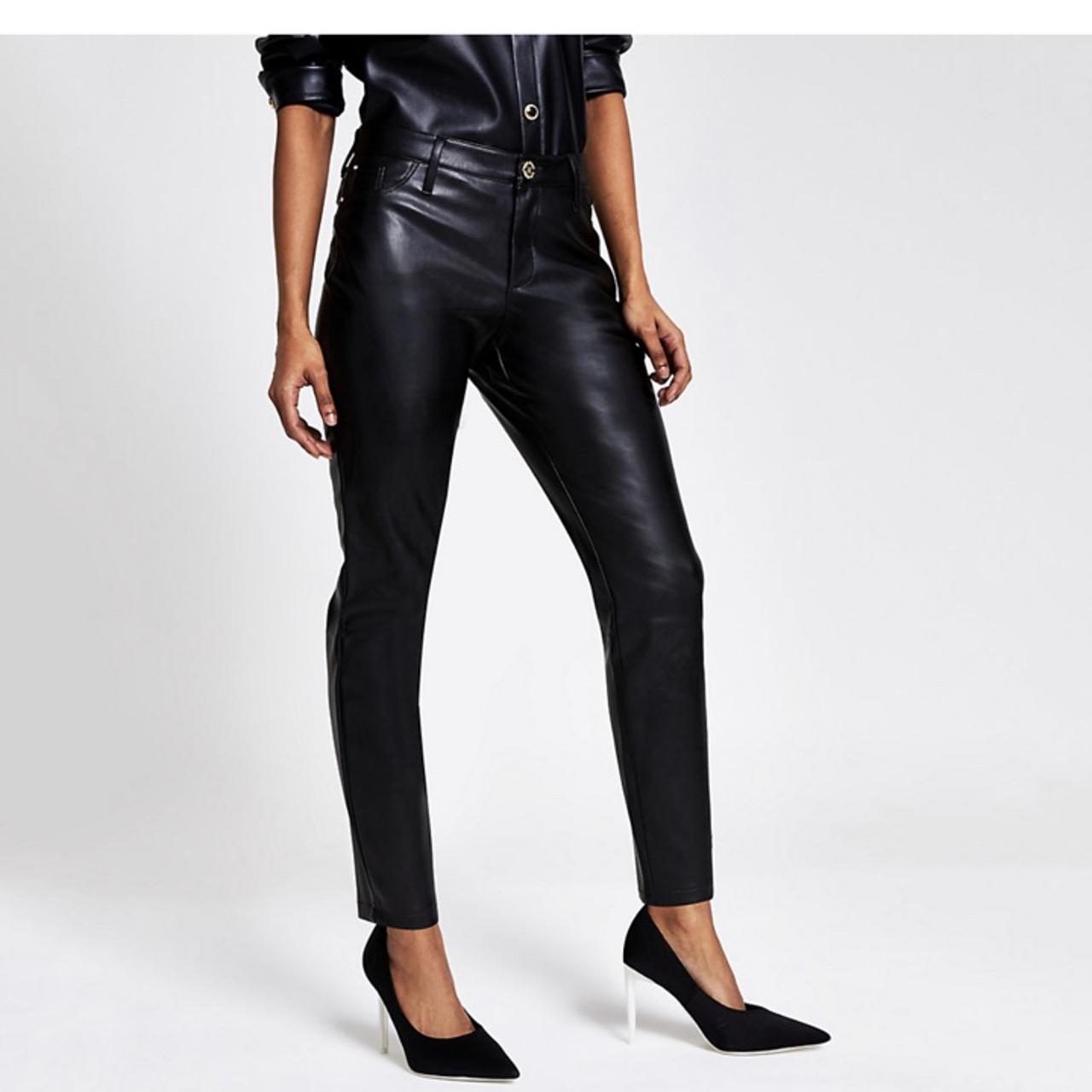 River Island suit in black faux leather  ASOS  River island suits Black  faux leather Trouser suits