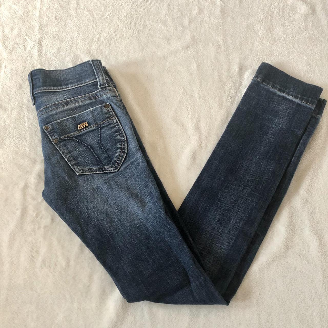 Miss Sixty Women's Blue and Navy Jeans | Depop