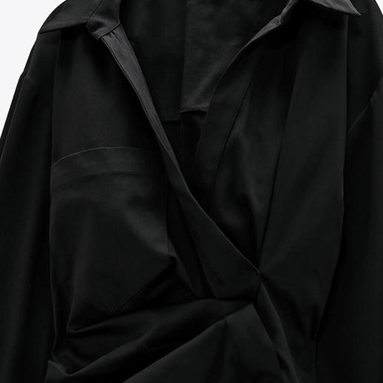 Zara black poplin wrap dress Never worn ...
