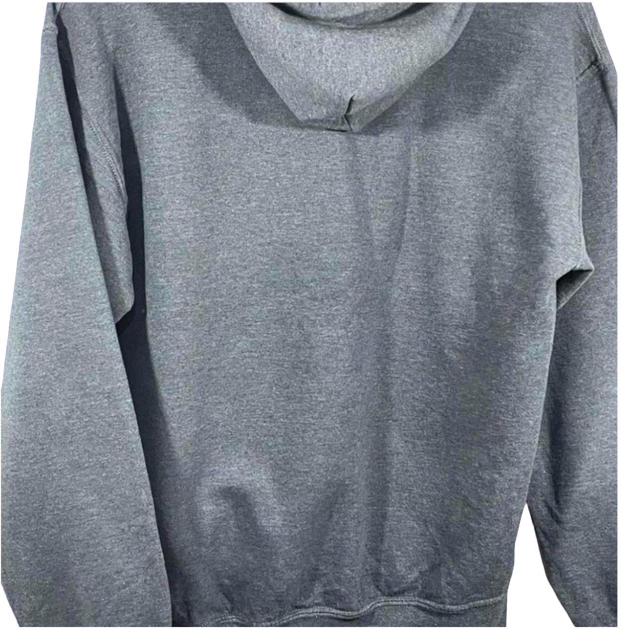 Grey Gildan hoodie with a print for De la salle... - Depop