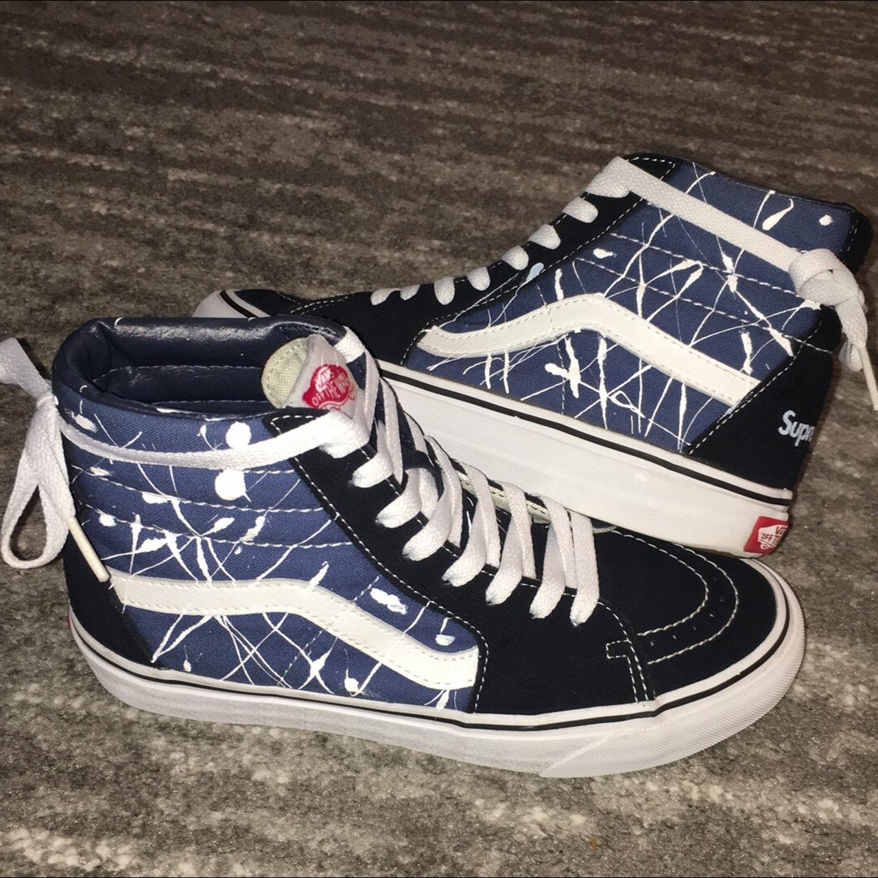 Custom vans Sk8-Hi (only sides have been customed). - Depop