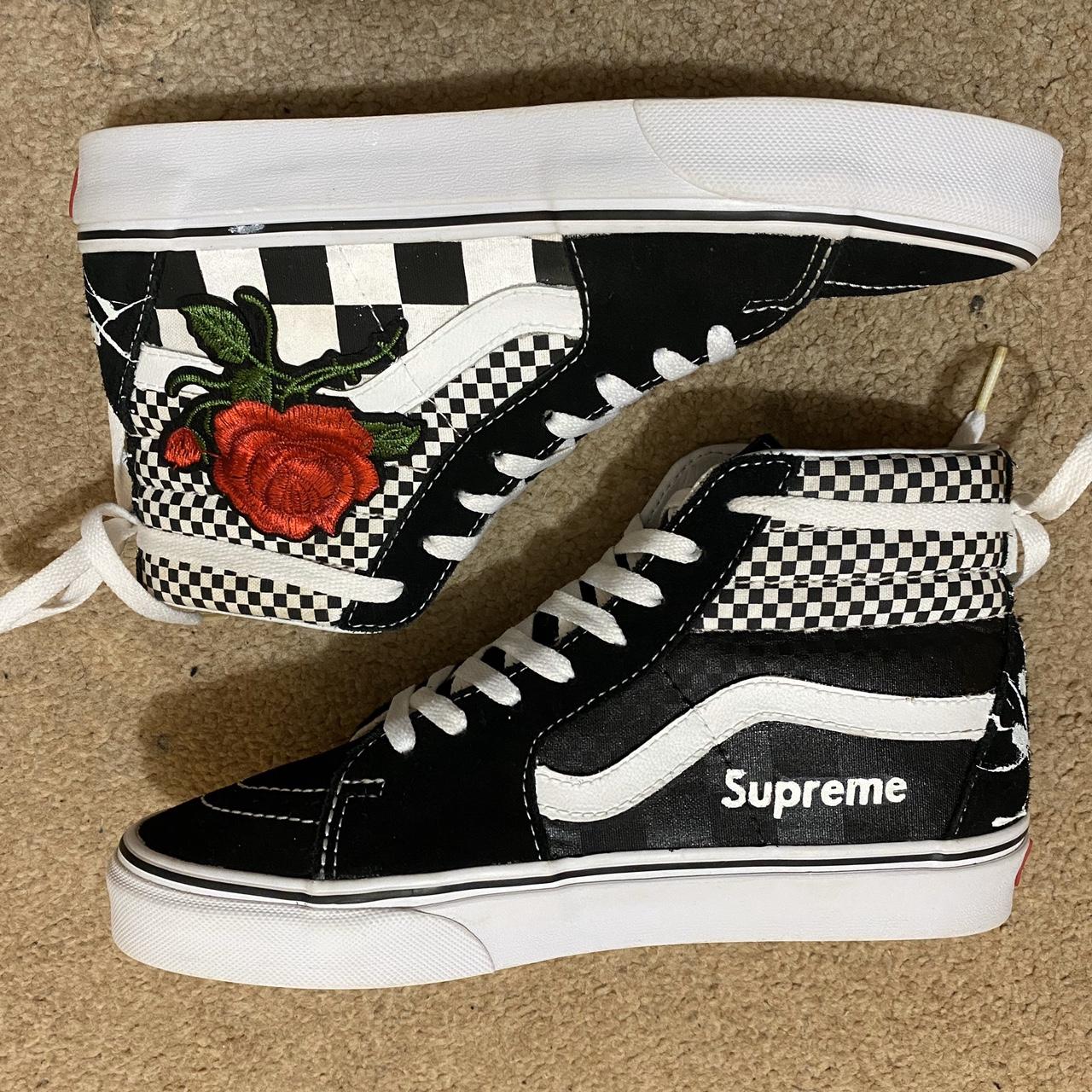 Custom vans Sk8-Hi (only sides have been customed). - Depop