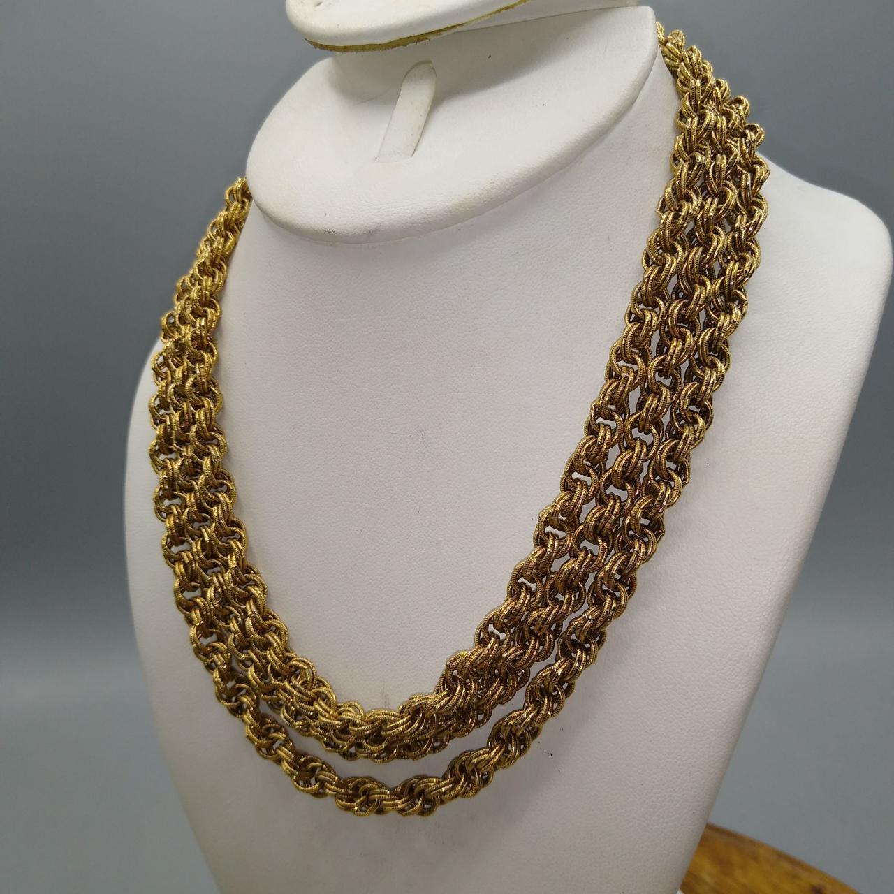 Vintage Monet Textured Chain Mail Link Necklace And Depop