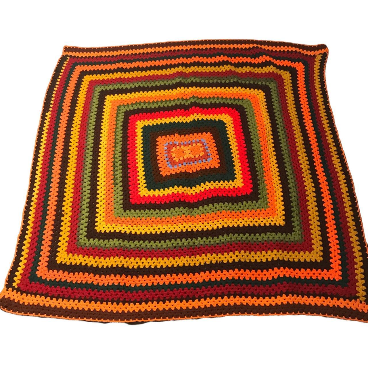 Colorful Concentric Squares Afghan Throw Vintage Depop