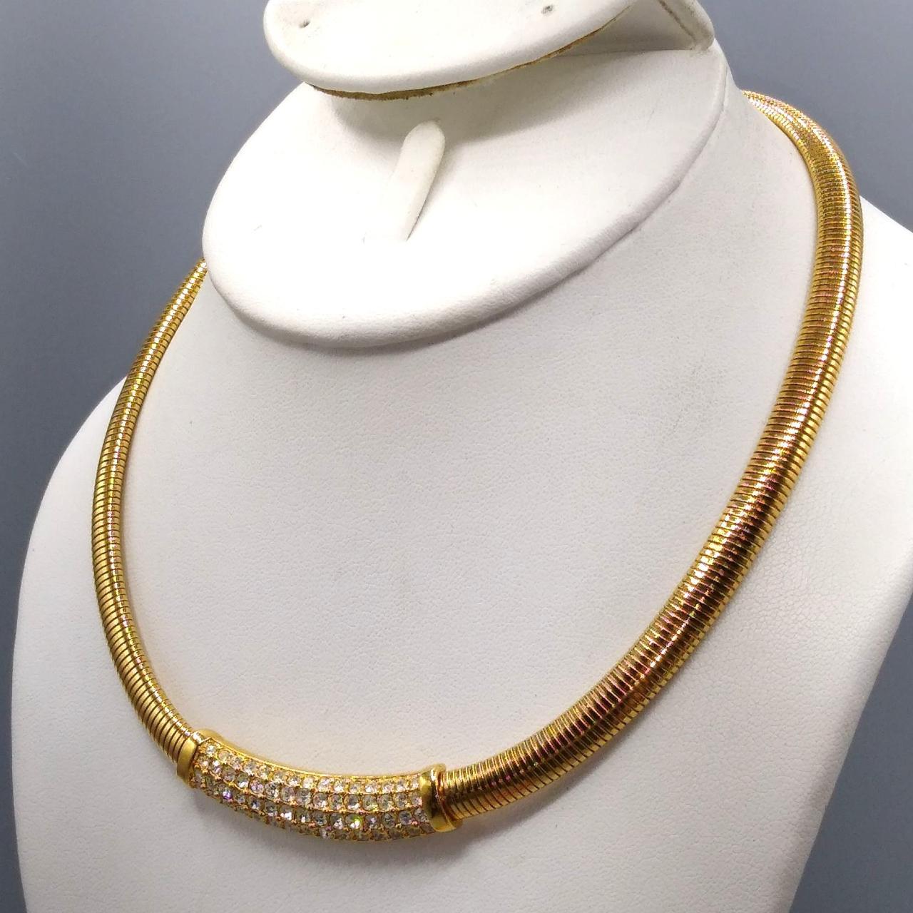Product Image 1 - Vintage Swarovski Omega Necklace, Gold