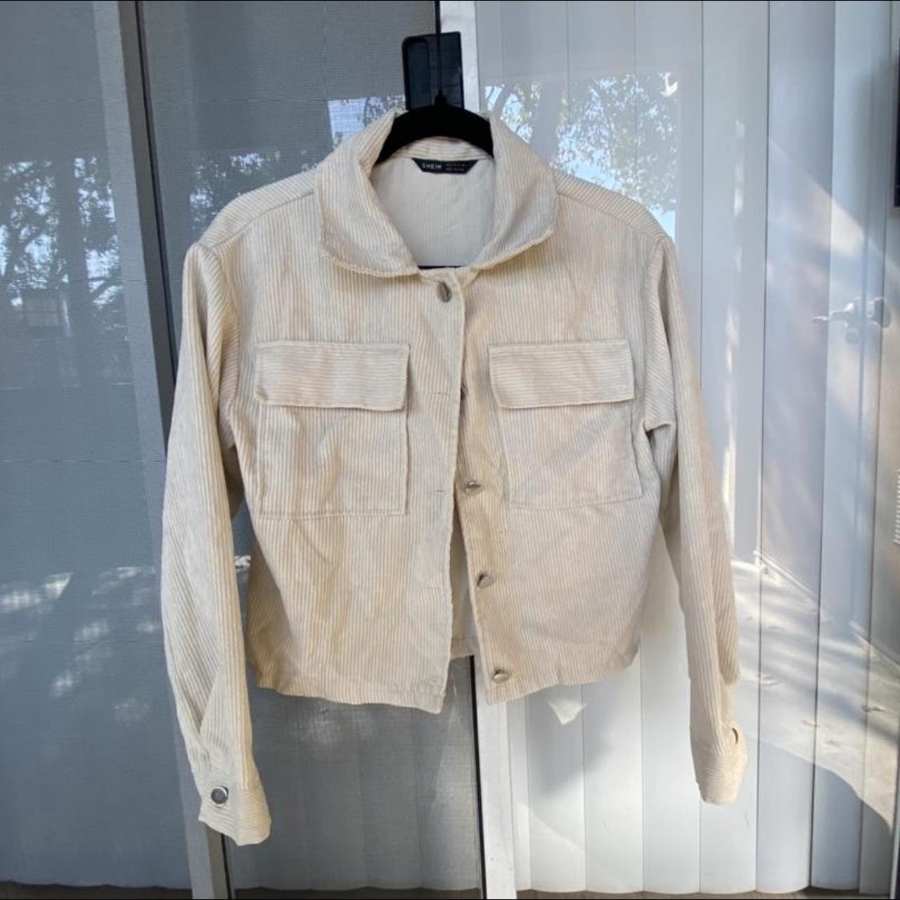 SHEIN Women's Cream and White Jacket | Depop