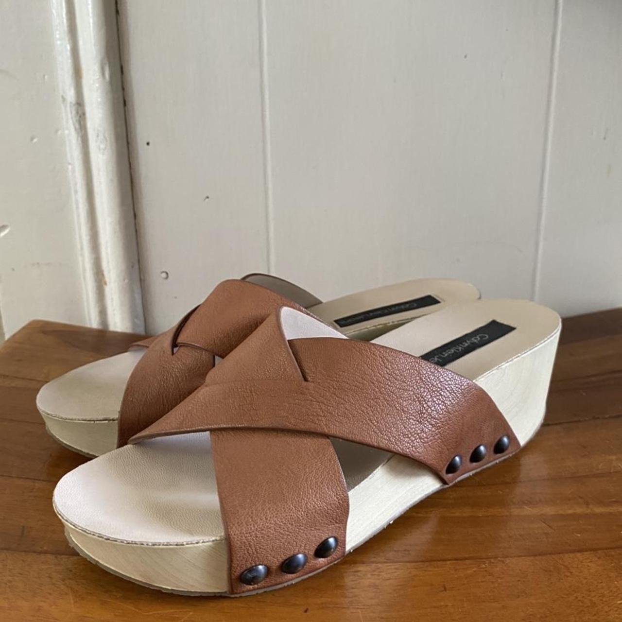 calvin klein brown sandals