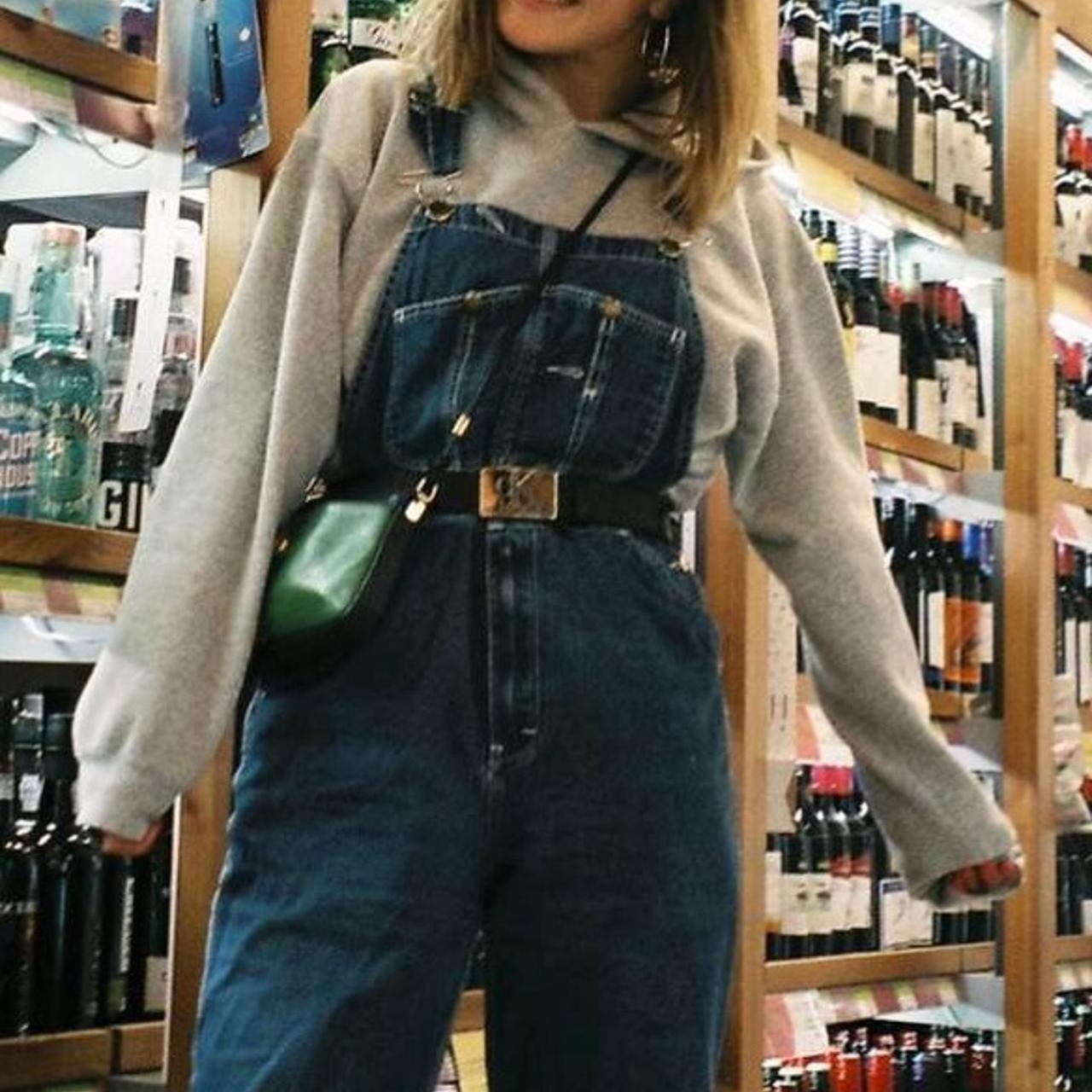 Berne apparel company vintage blue denim dungarees,... Depop