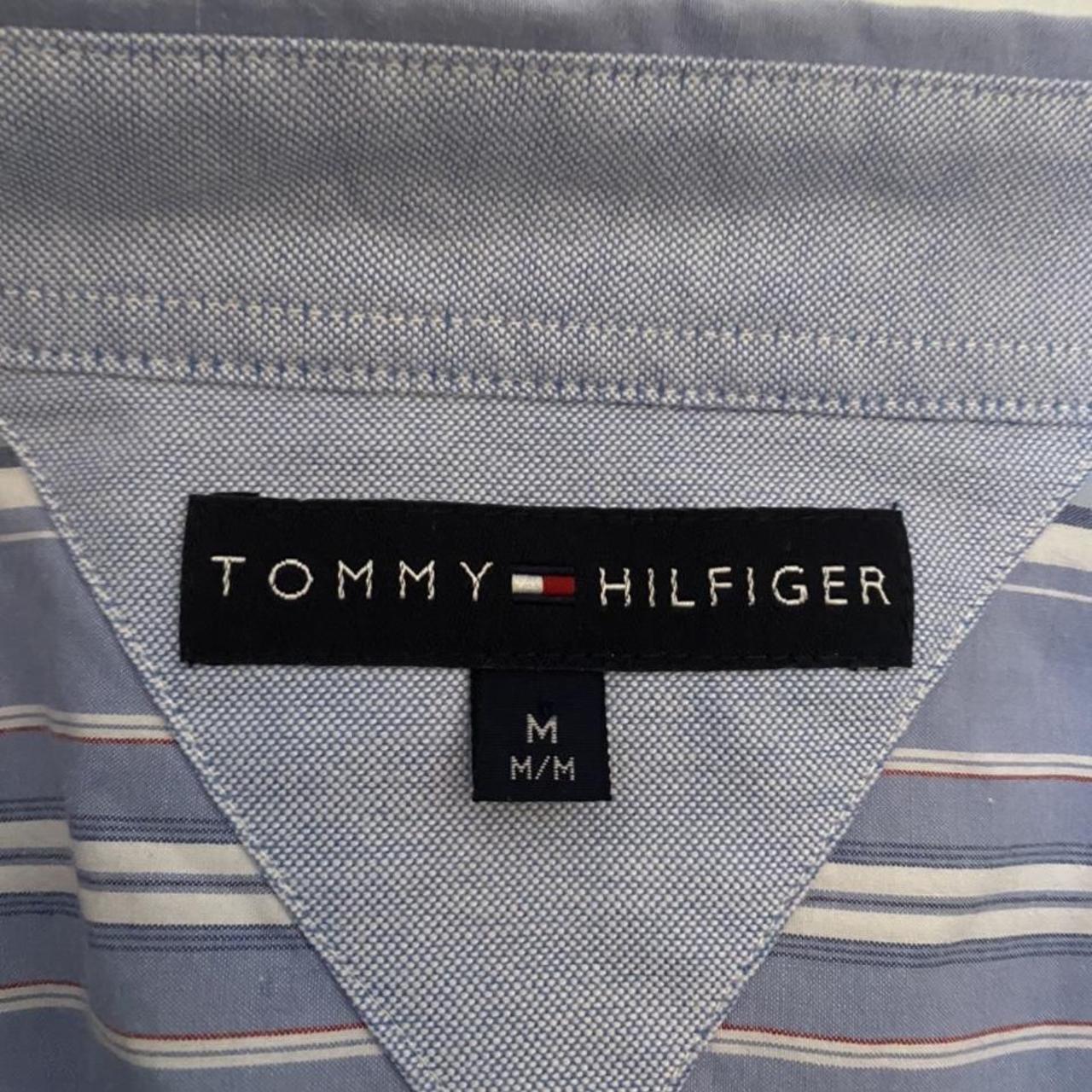 Tommy Hilfiger Men's Blue and White Shirt | Depop