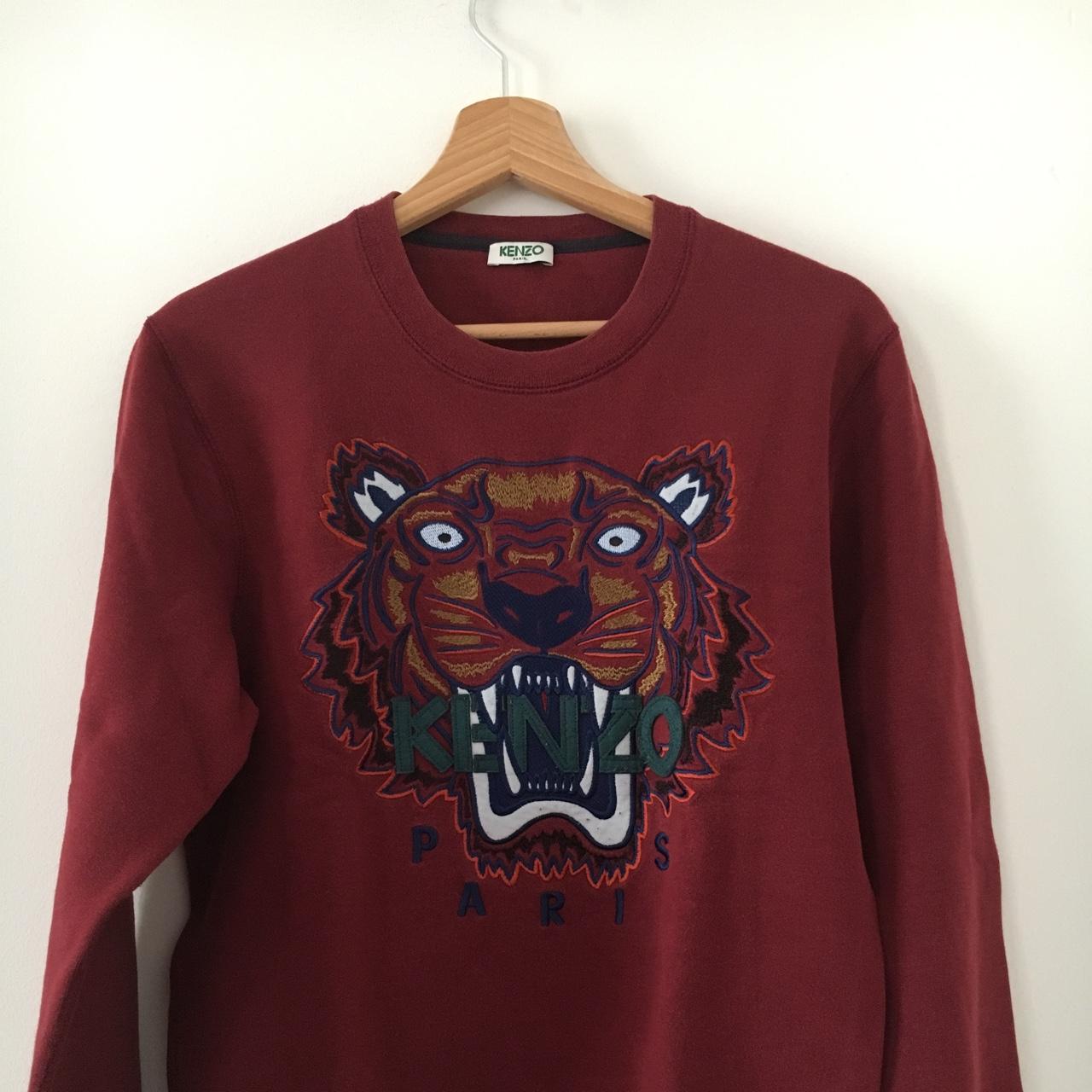 Felpa Kenzo bordeaux Tiger logo Depop