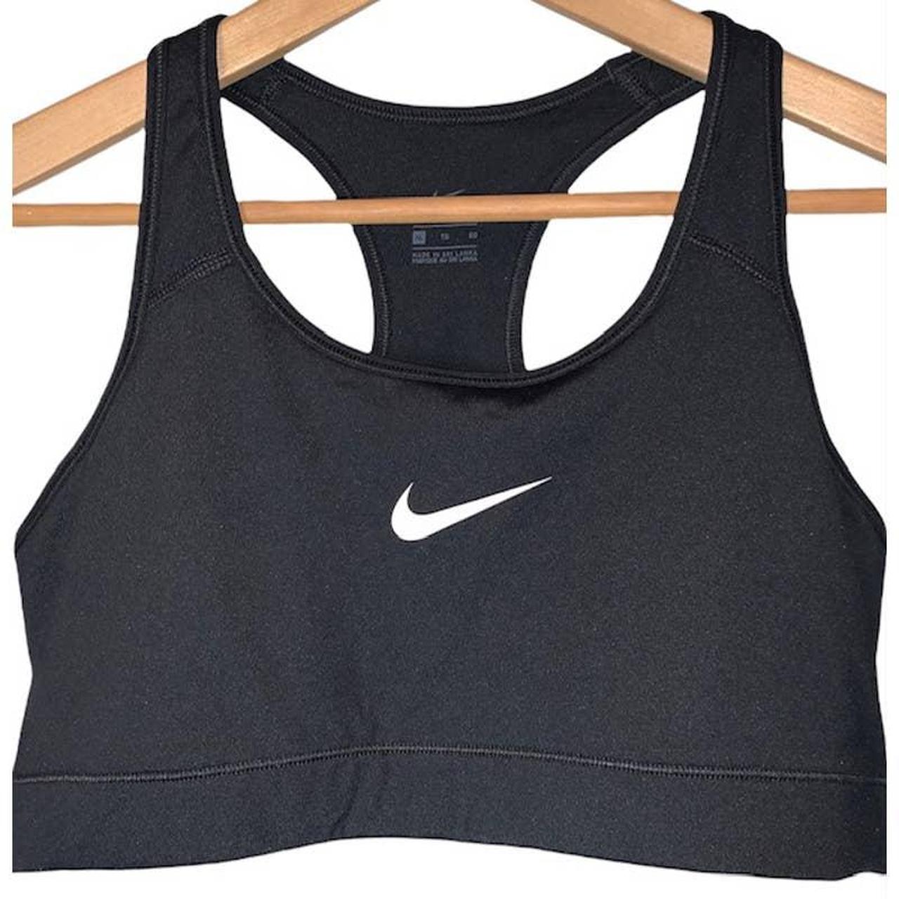Nike Dri Fit black sports training bra with classic... - Depop