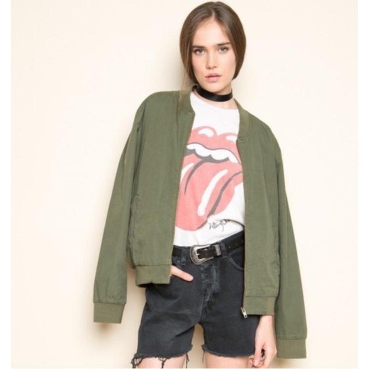 Brandy Melville Women's Green Jacket Depop