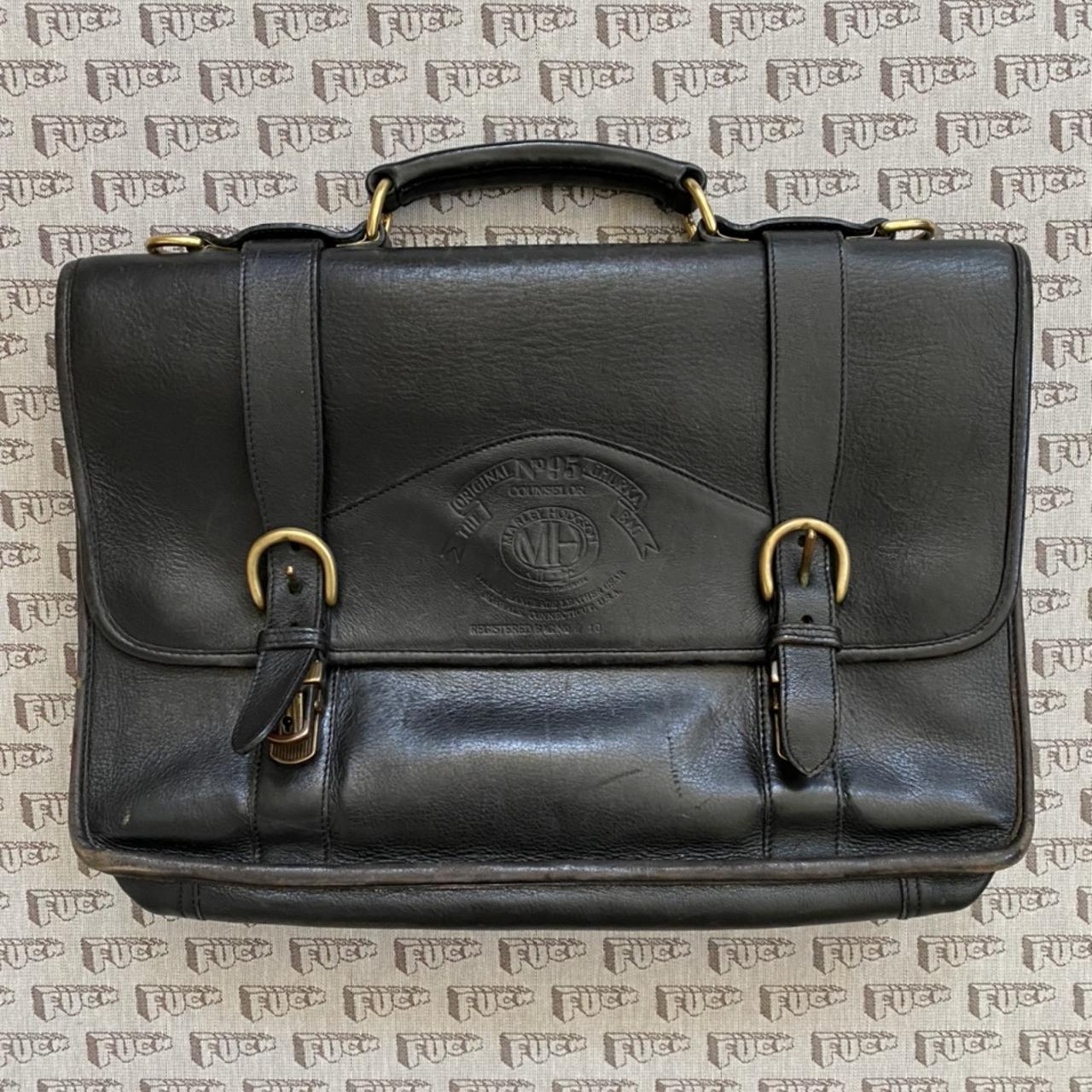 Vintage Ghurka Counselor Black Leather Briefcase by... Depop