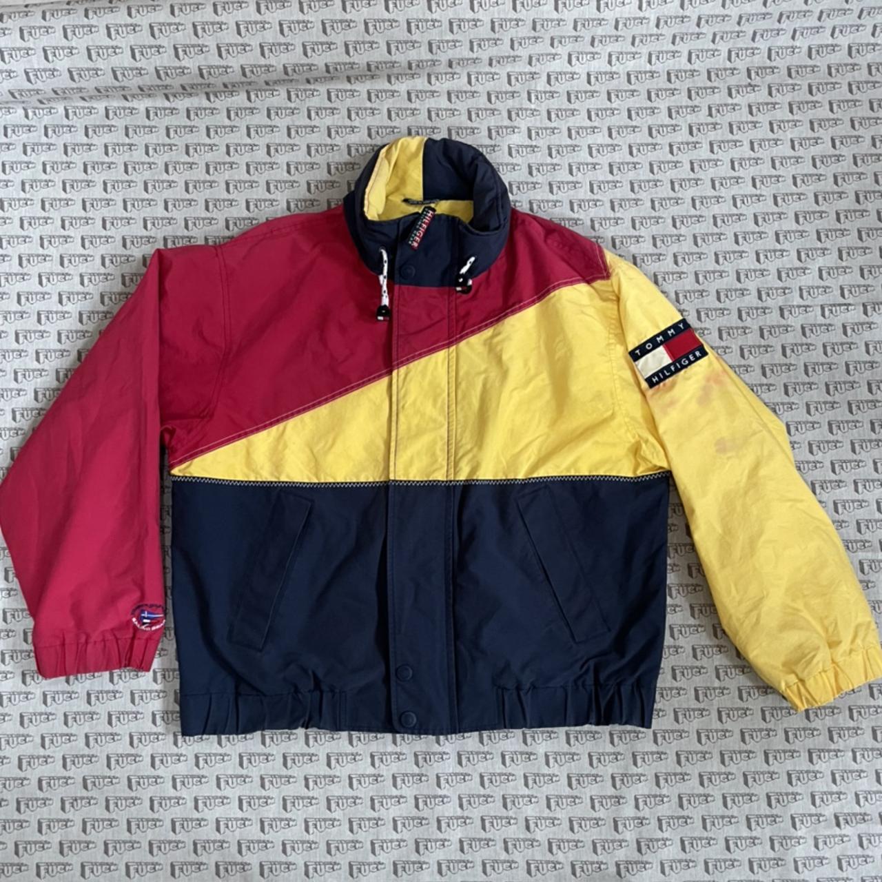 Vintage Tommy Hilfiger Sailing Jacket -some red... - Depop