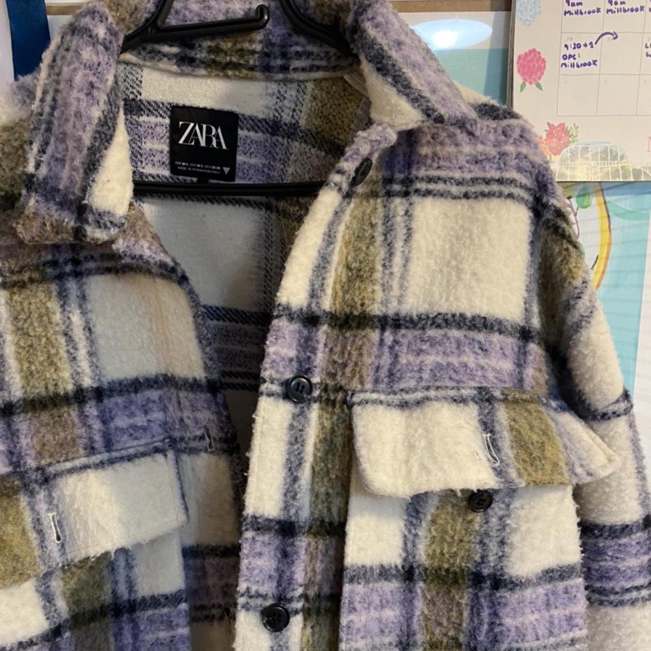 zara flannel jacket purple