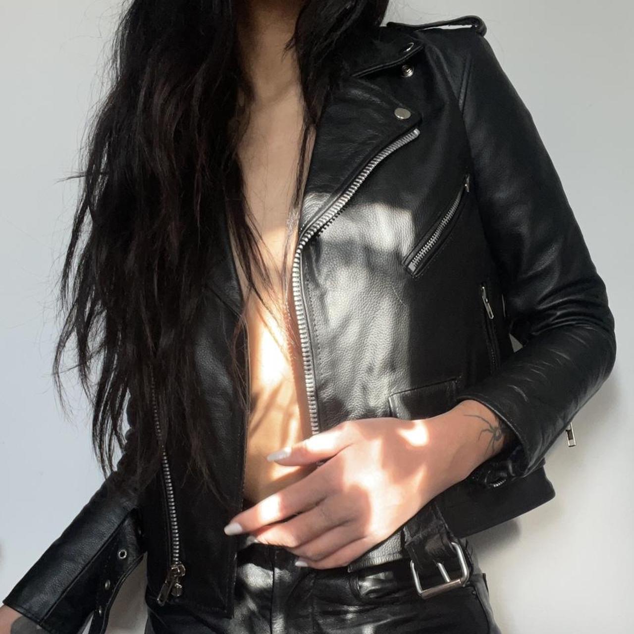 depop leather jacket