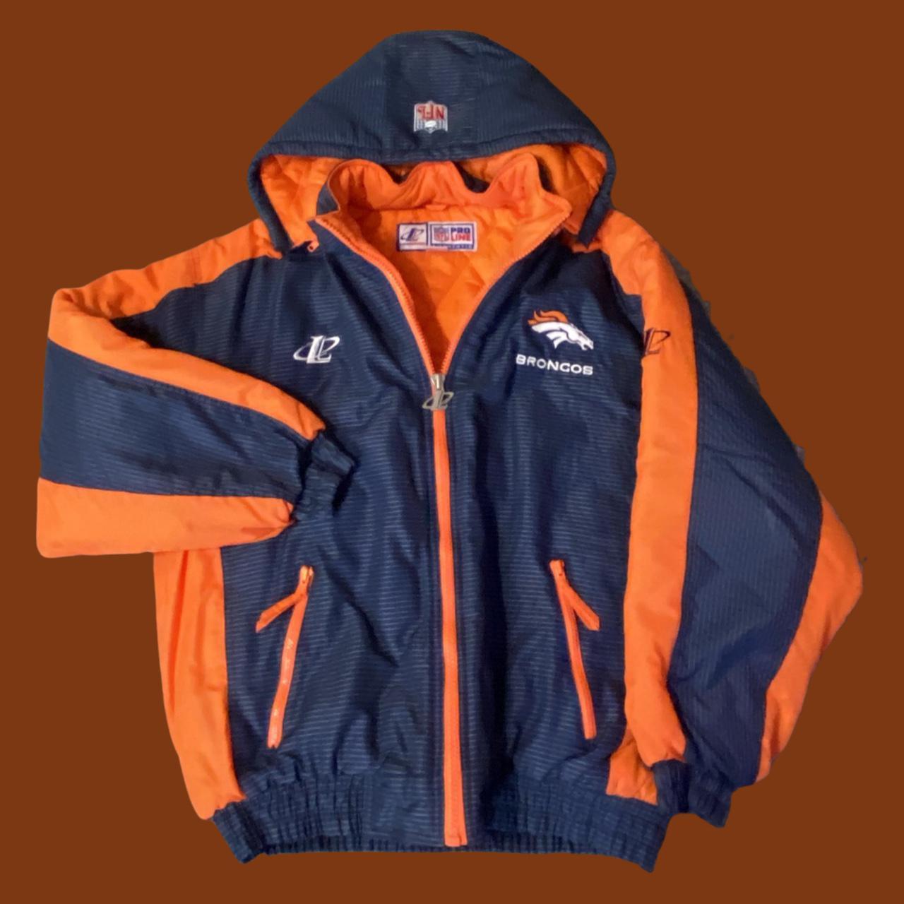 VINTAGE MIGHTY-MAC NFL DENVER BRONCOS PUFFER JACKET - Depop