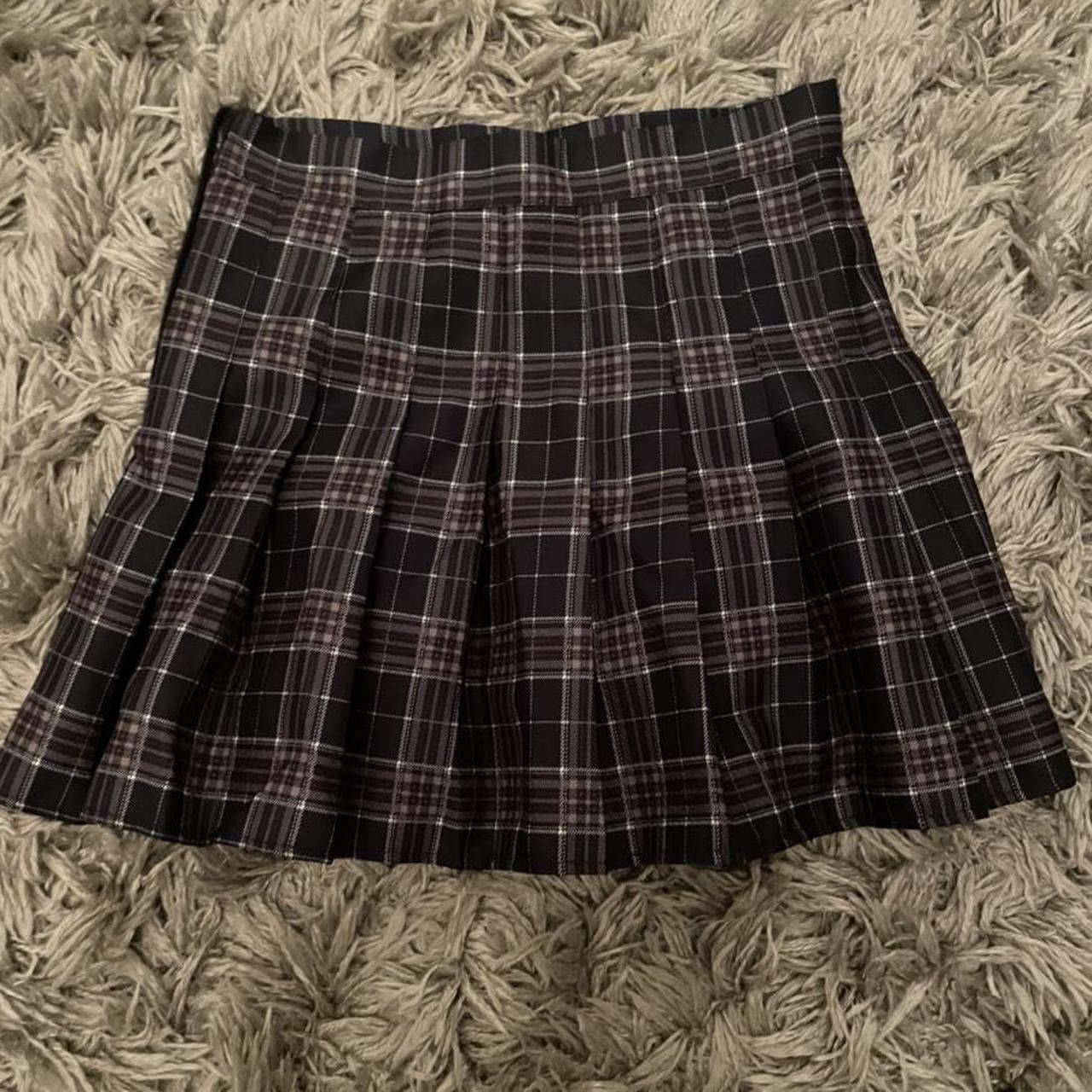 blue plaid skirt with sewed in shorts 🦕🤍 - Depop
