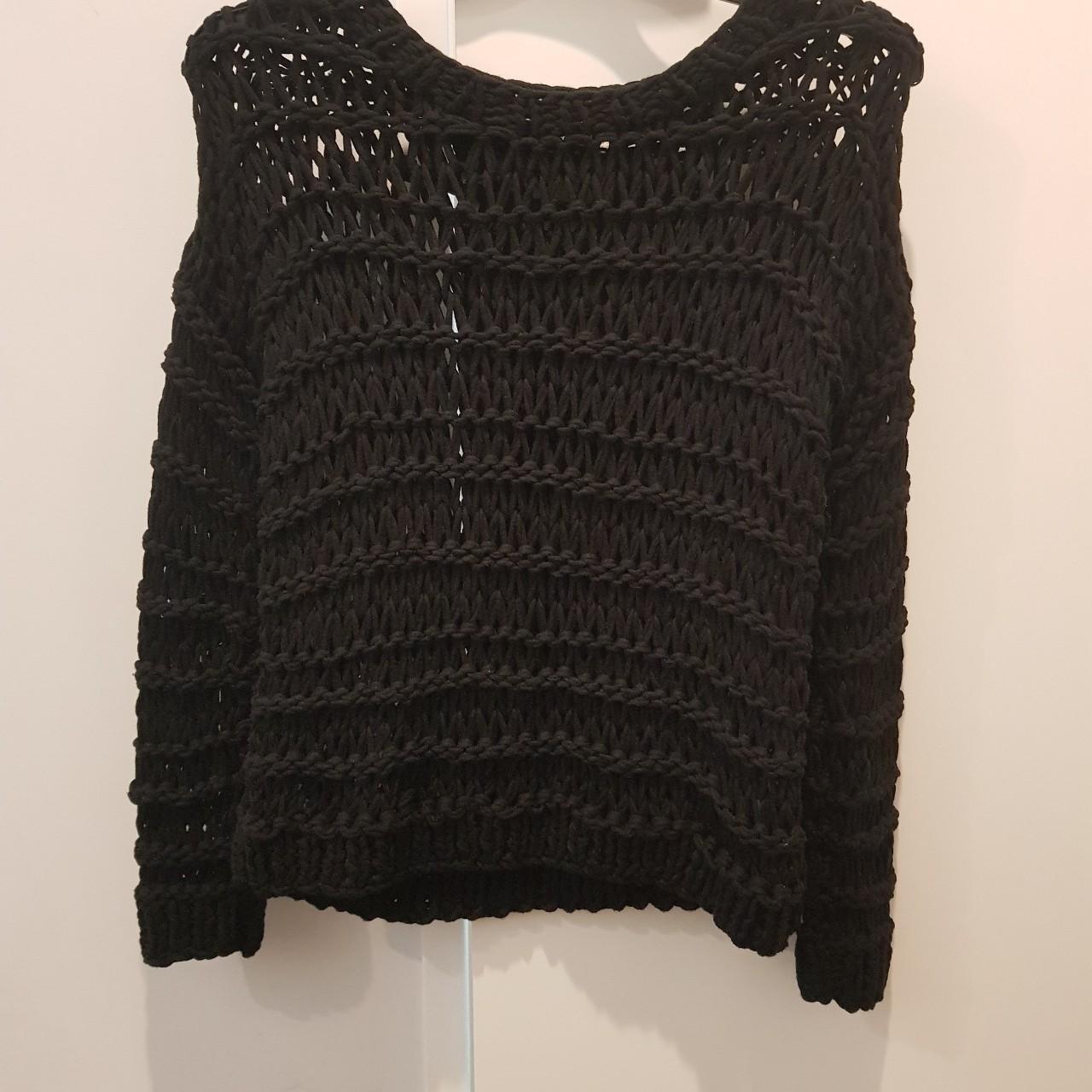 MORRISON size 2 (AU 8-10) black hand knit jumper.... - Depop