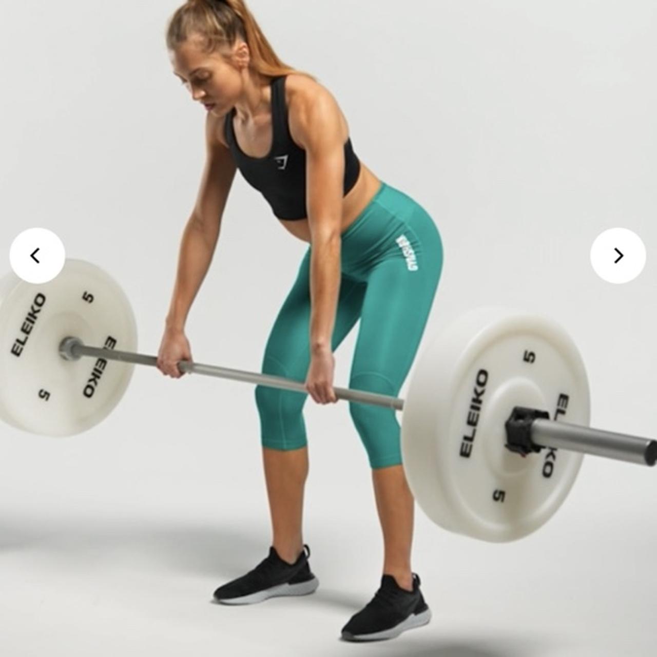 Gymshark pulse cropped leggings in green Brand new - Depop