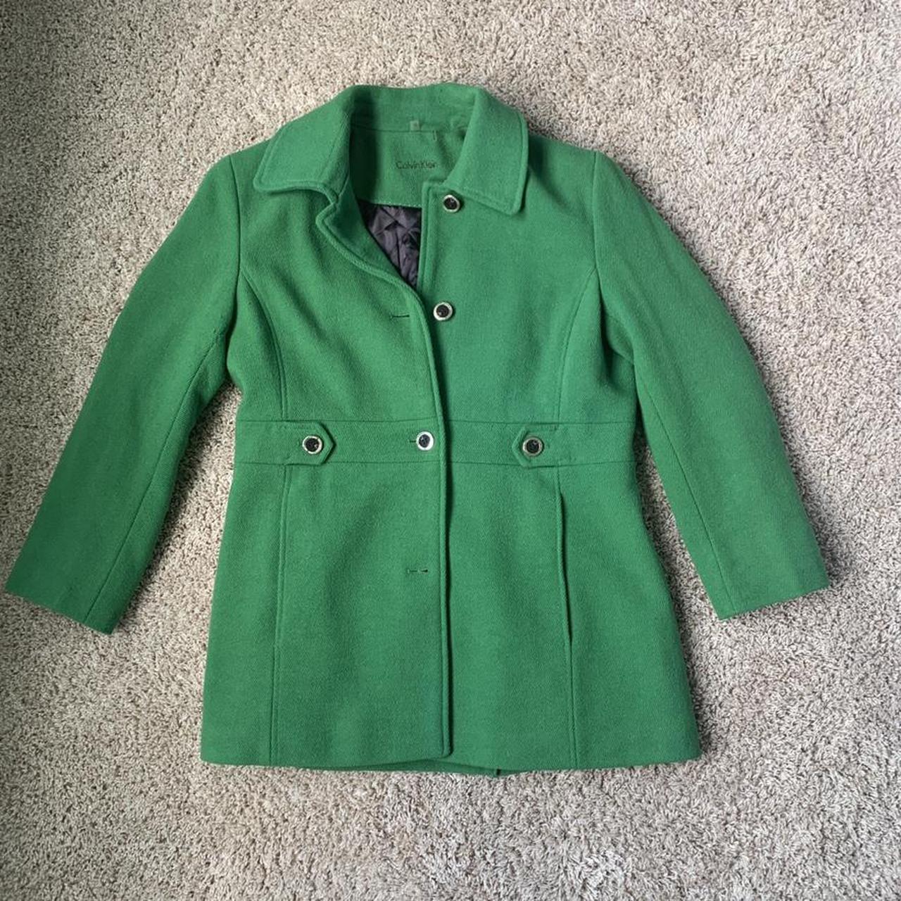 Calvin Klein Women's Green Coat Depop