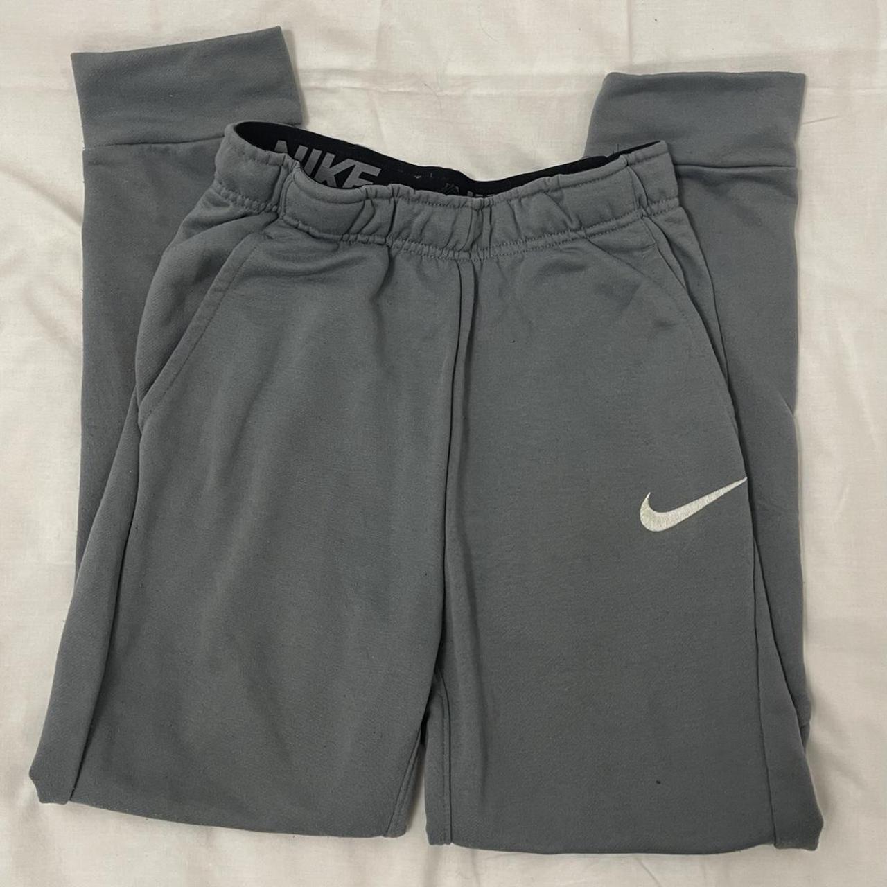 mens grey nike cuffed joggers