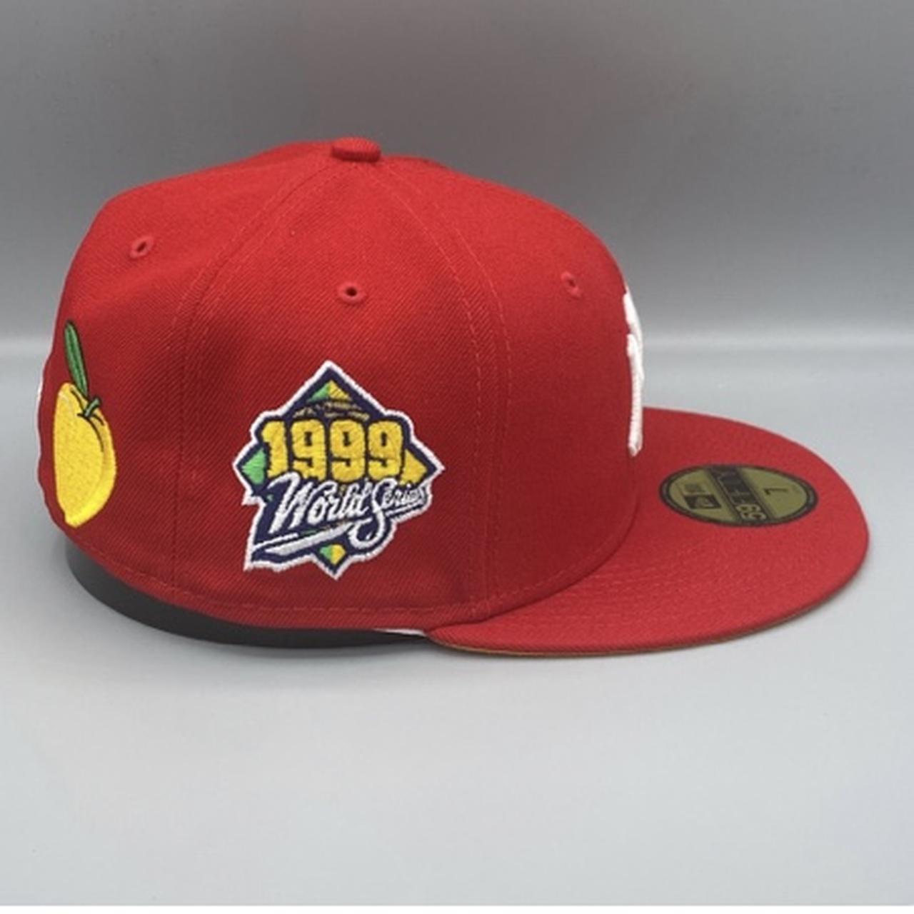 NEW YORK YANKEES 1999 WORLD SERIES RED YELLOW BRIM NEW ERA FITTED