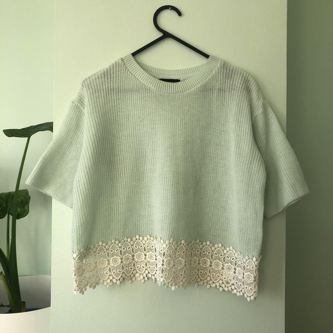 🌿 pastel green cropped jumper from topshop such a... - Depop