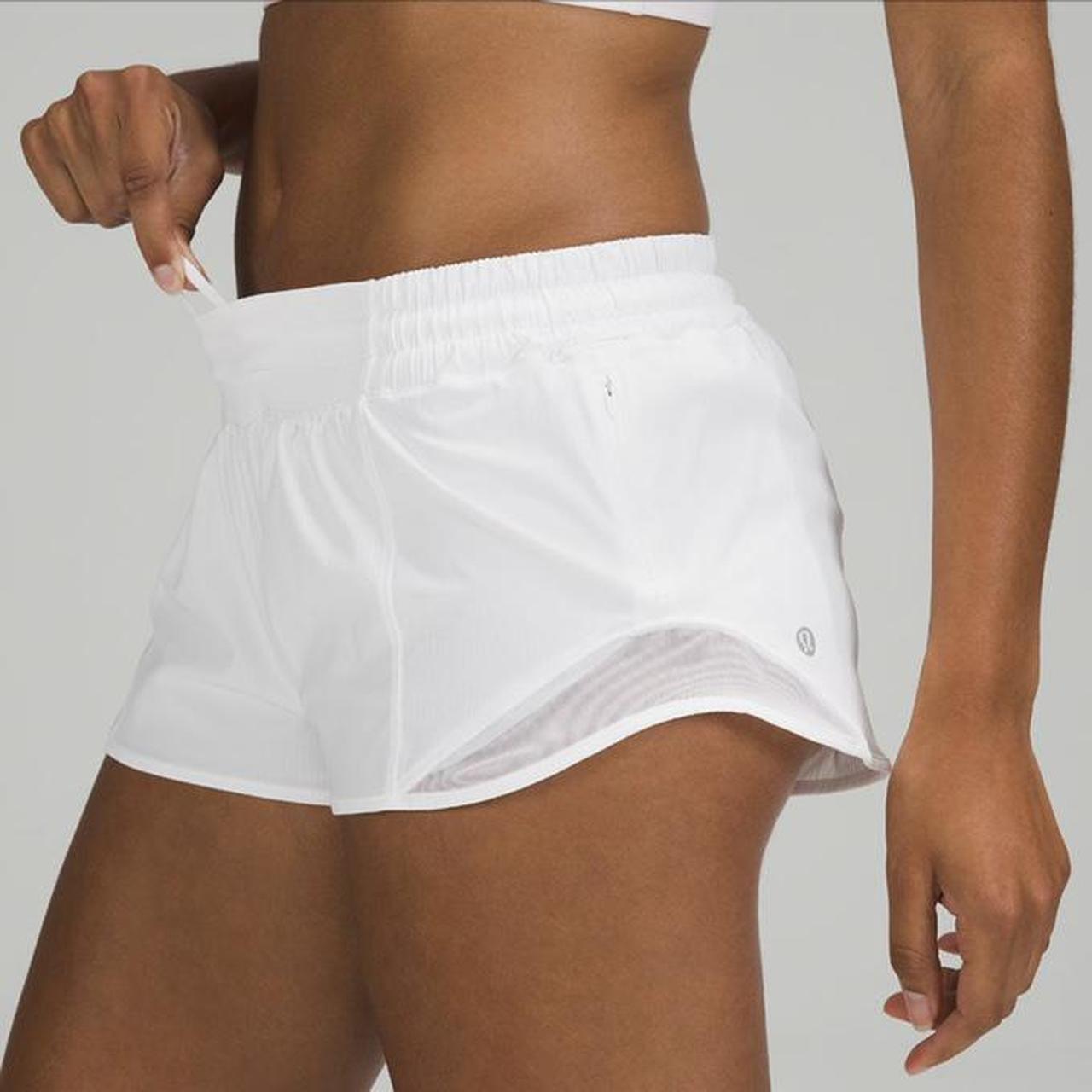 Lululemon hotty hot white 2.5 inch shorts low rise. - Depop