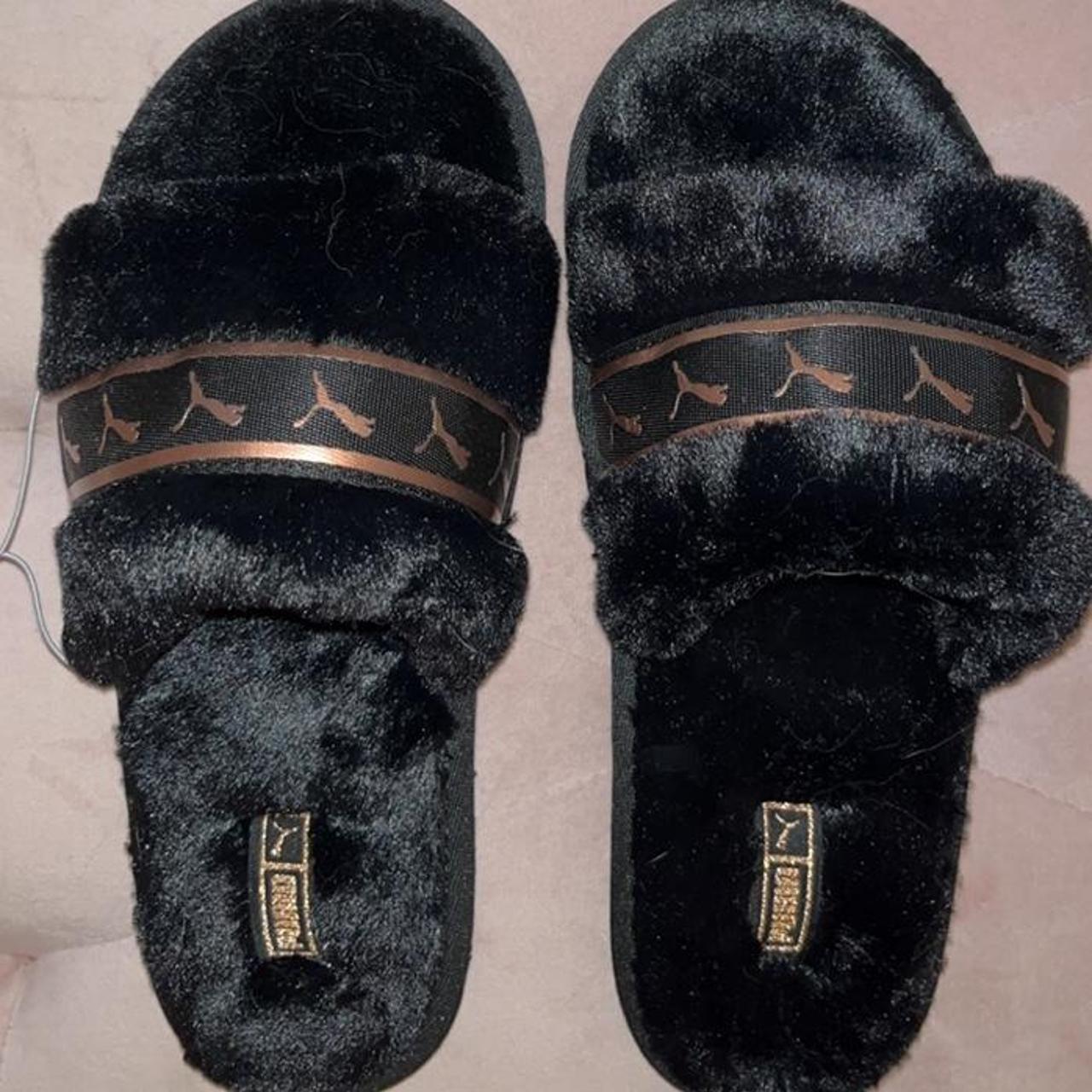 Puma fuzzy house slippers brand new - Depop