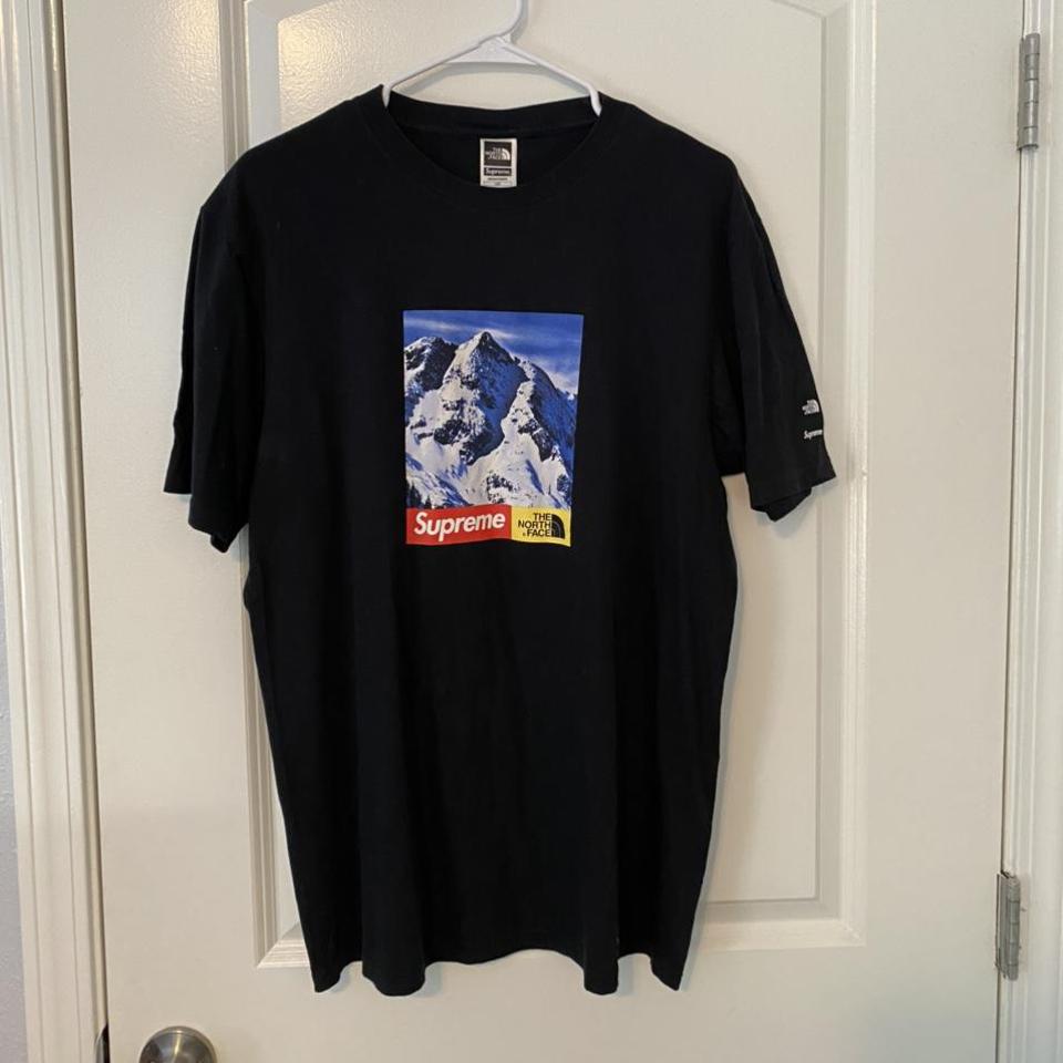 Supreme TNF mountain tee , used size Large,... - Depop