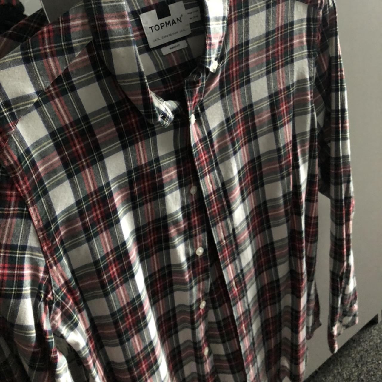 Topman Long Sleeve Checkered Shirt Muscle Fit But Depop